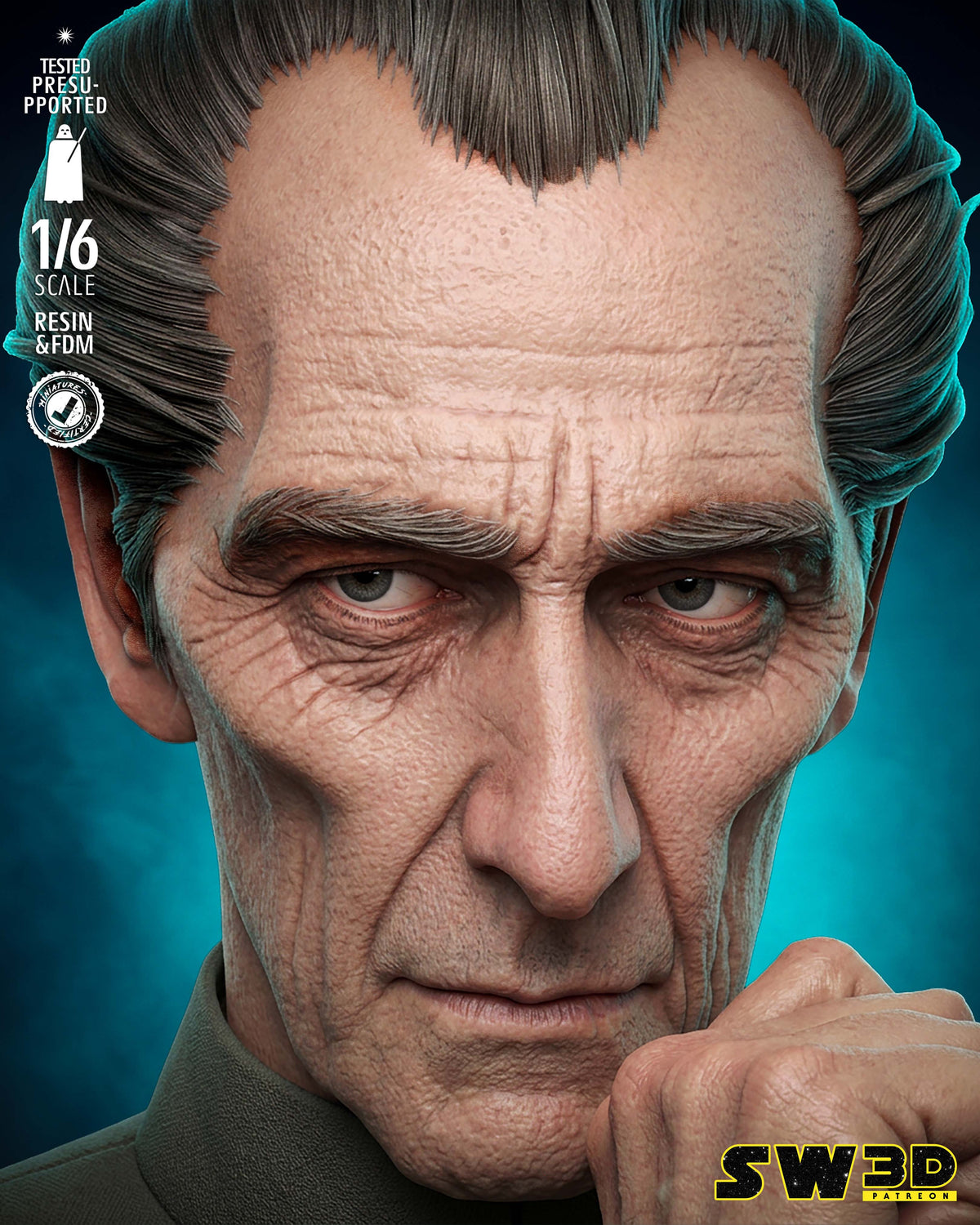 Grand Moff Tarkin Sculpture (75mm to 500mm) - Unassembled/Unpainted/3D Print