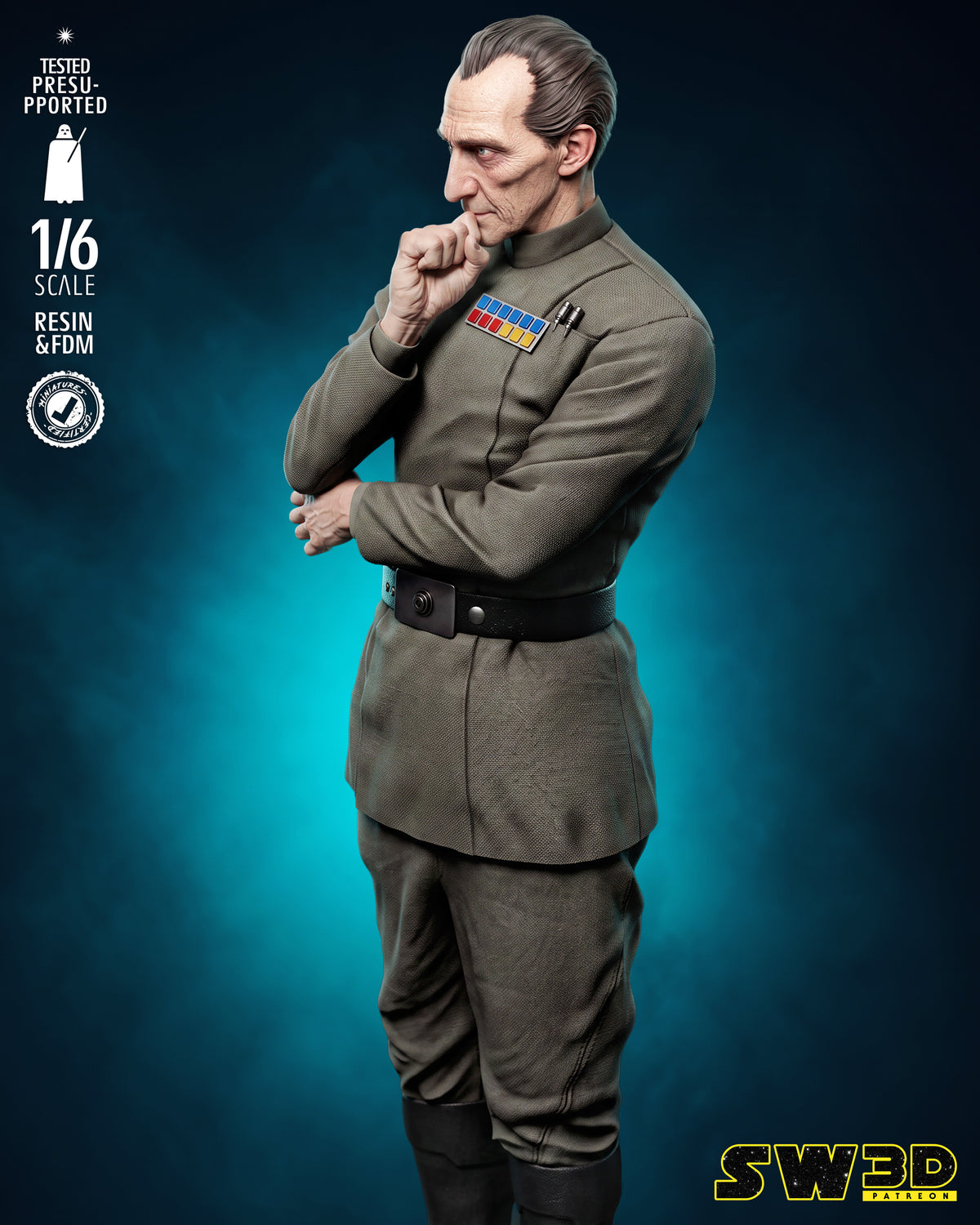 Grand Moff Tarkin Sculpture (75mm to 500mm) - Unassembled/Unpainted/3D Print