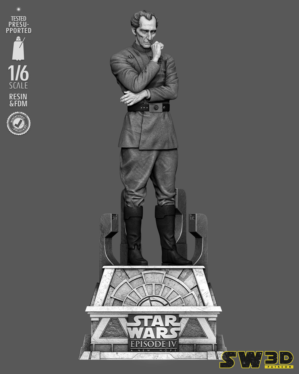 Grand Moff Tarkin Sculpture (75mm to 500mm) - Unassembled/Unpainted/3D Print