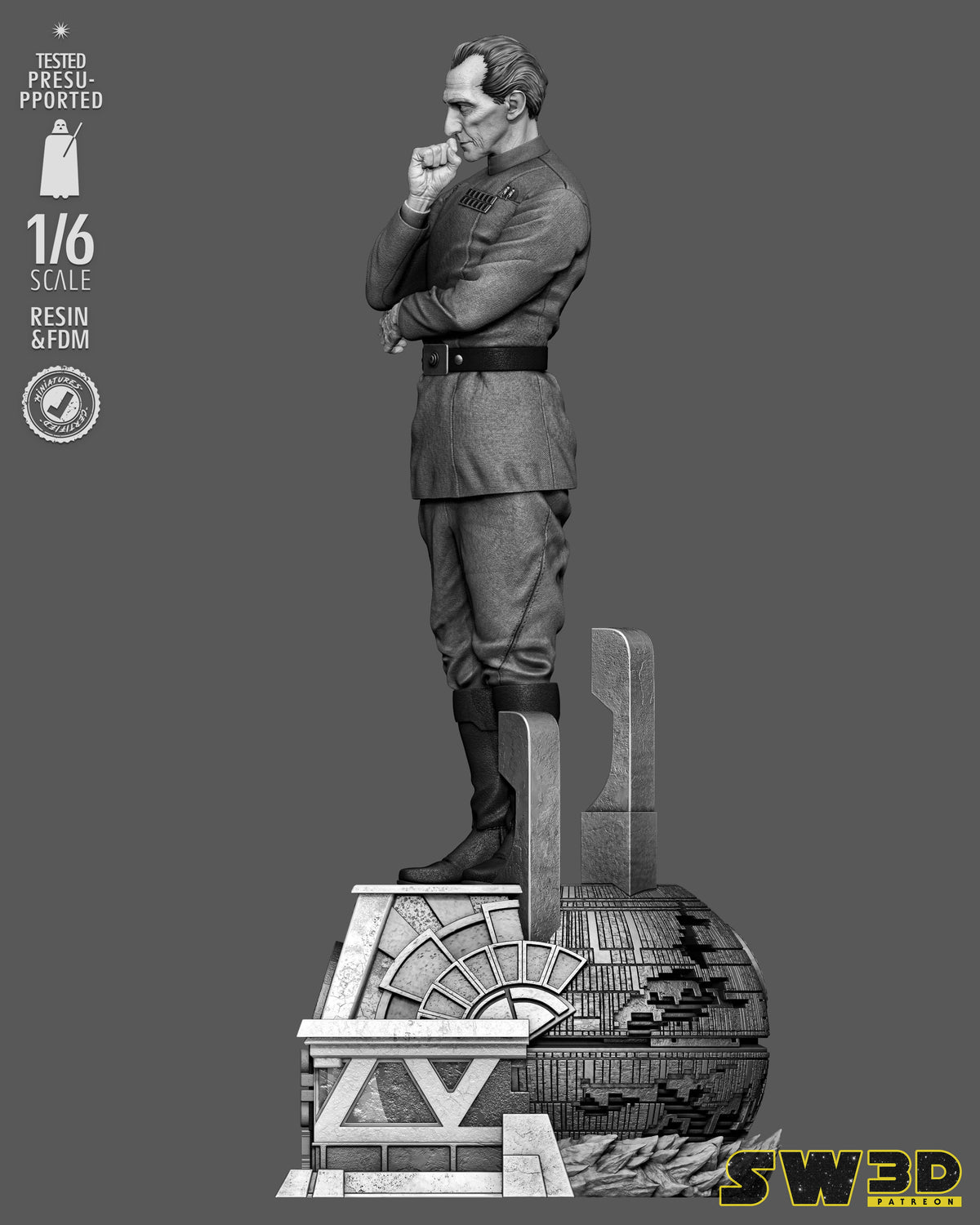 Grand Moff Tarkin Sculpture (75mm to 500mm) - Unassembled/Unpainted/3D Print