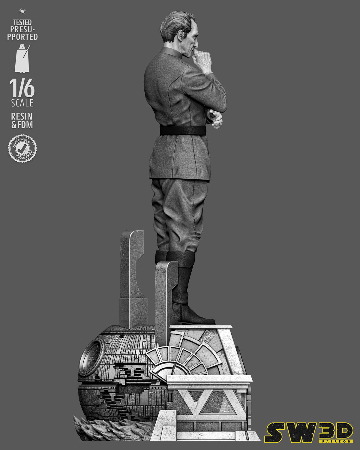 Grand Moff Tarkin Sculpture (75mm to 500mm) - Unassembled/Unpainted/3D Print