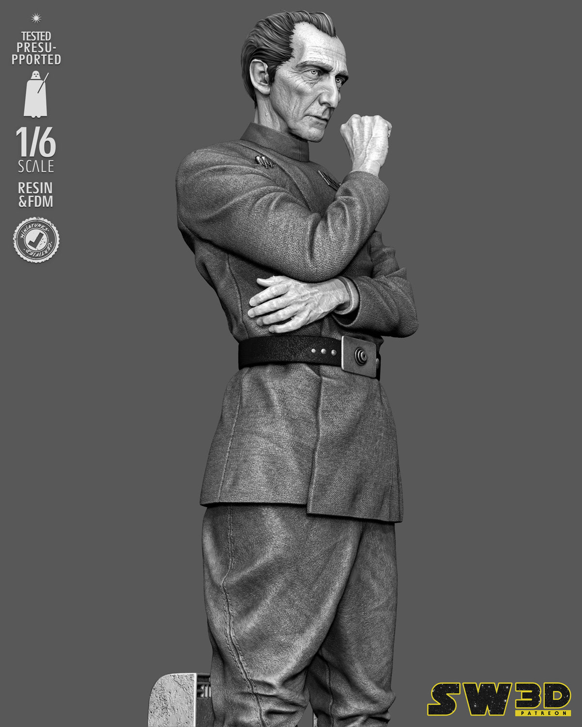 Grand Moff Tarkin Sculpture (75mm to 500mm) - Unassembled/Unpainted/3D Print