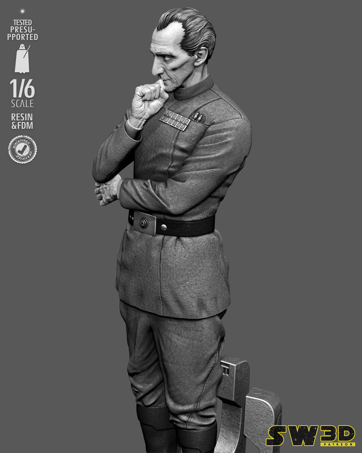 Grand Moff Tarkin Sculpture (75mm to 500mm) - Unassembled/Unpainted/3D Print