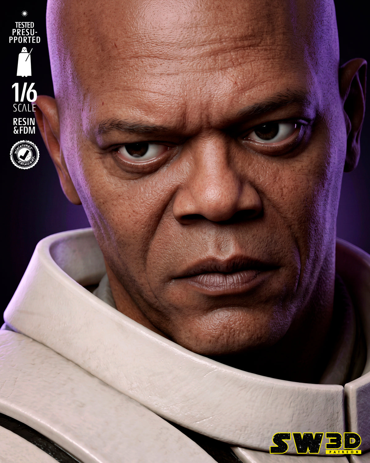 Mace Windu Sculpture (75mm to 500mm) - Unassembled/Unpainted/3D Print