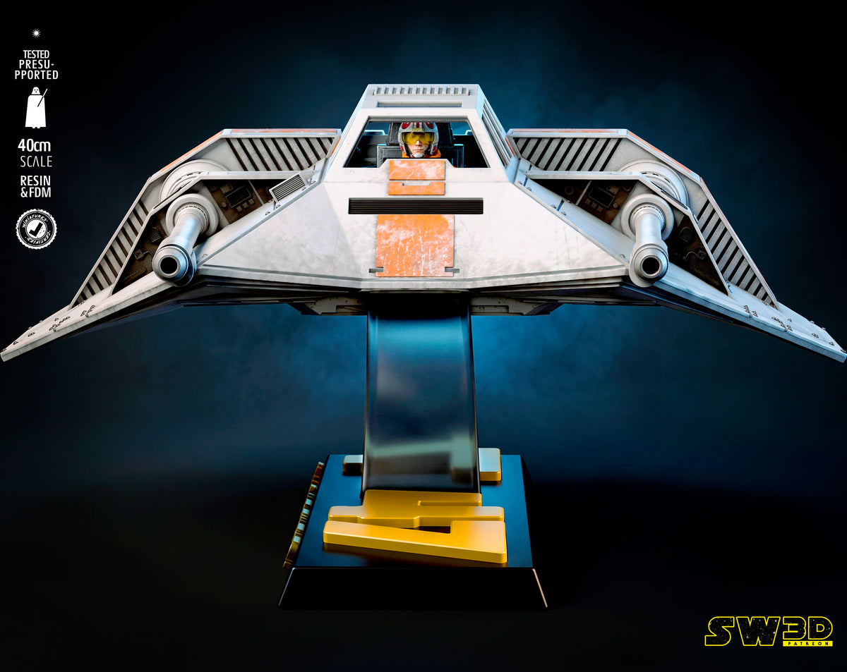 T-47 Snowspeeder Sculpture (75mm to 500mm) - Unassembled/Unpainted/3D Print