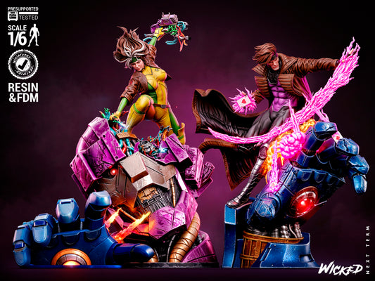 Rogue & Gambit Diorama (75mm to 500mm) - Unassembled/Unpainted/3D Print