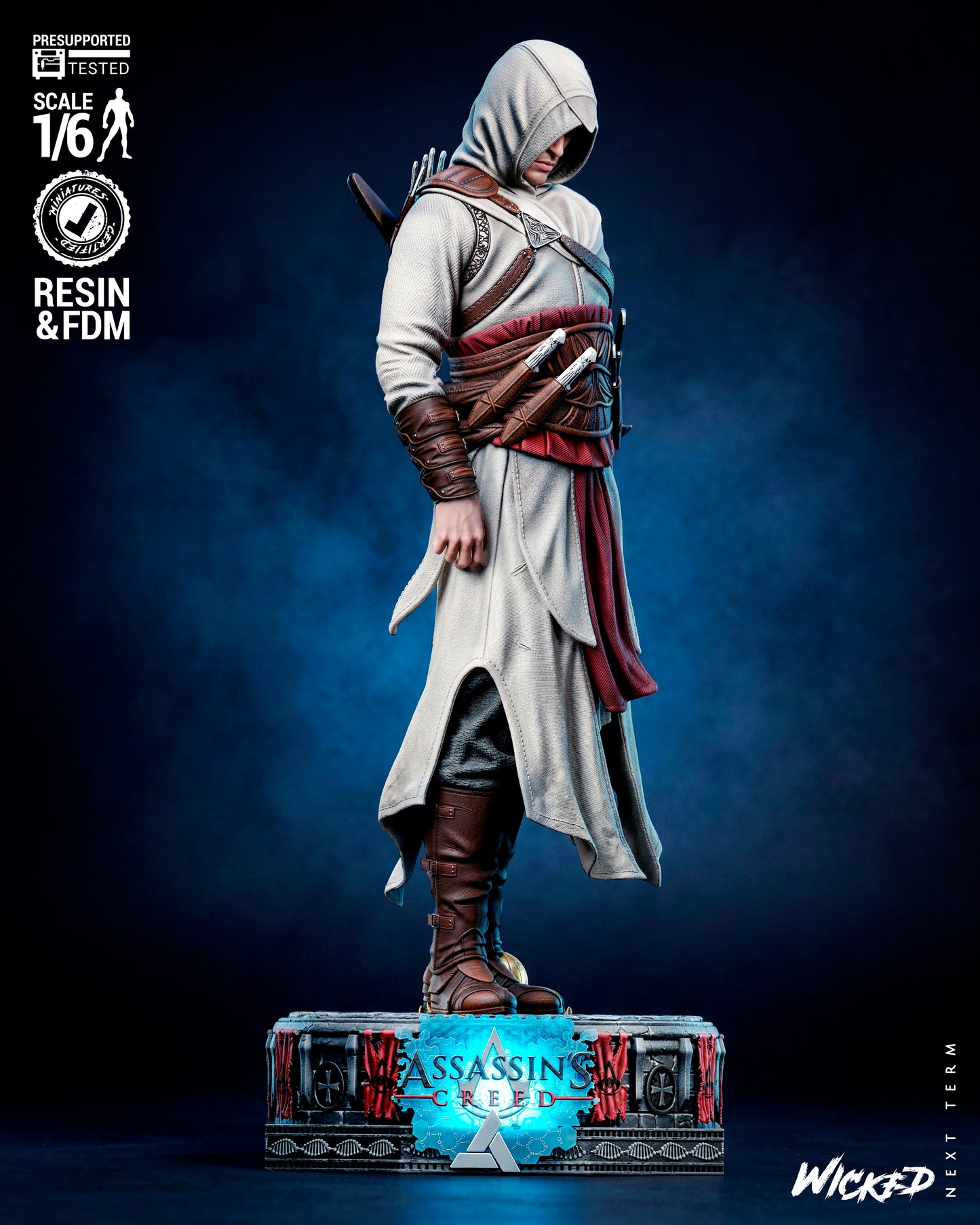 Altaïr Ibn-La’Ahad Sculpture (75mm to 500mm) - Assassins Creed -Unassembled/Unpainted/3D Print
