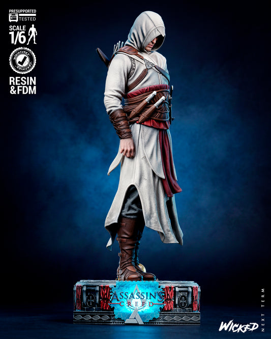 Altaïr Ibn-La’Ahad Sculpture (75mm to 500mm) - Assassins Creed -Unassembled/Unpainted/3D Print