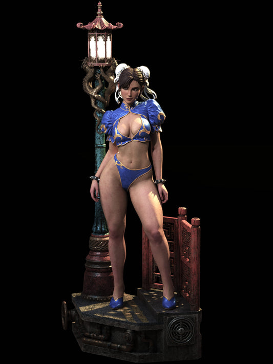 Chun Li Sculpture (75mm to 500mm) - Unassembled/Unpainted/3D Print