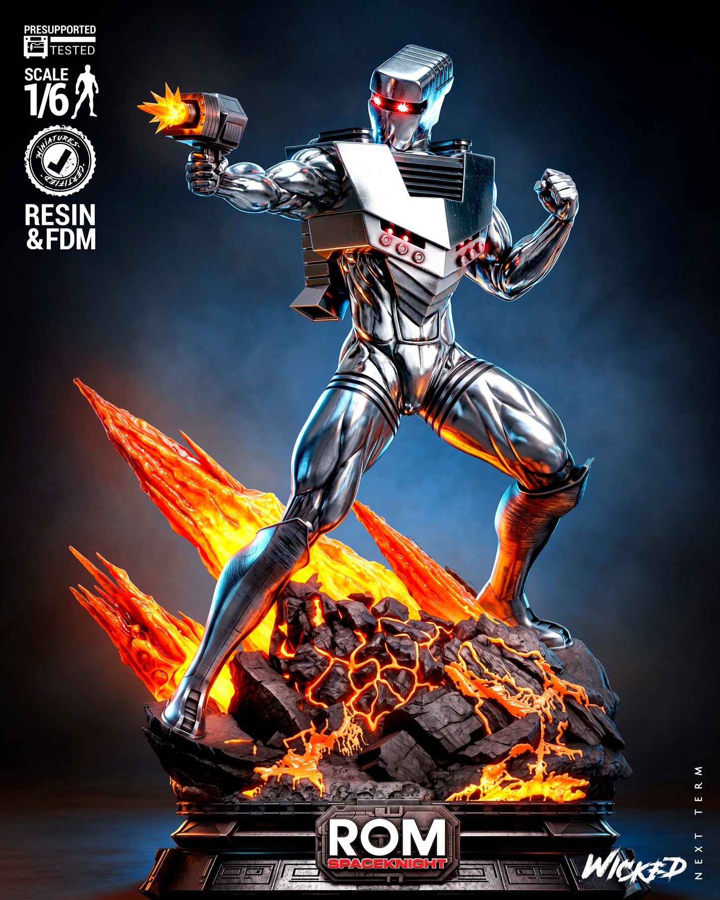 ROM Spaceknight Sculpture (75mm to 500mm) - Unassembled/Unpainted/3D Print