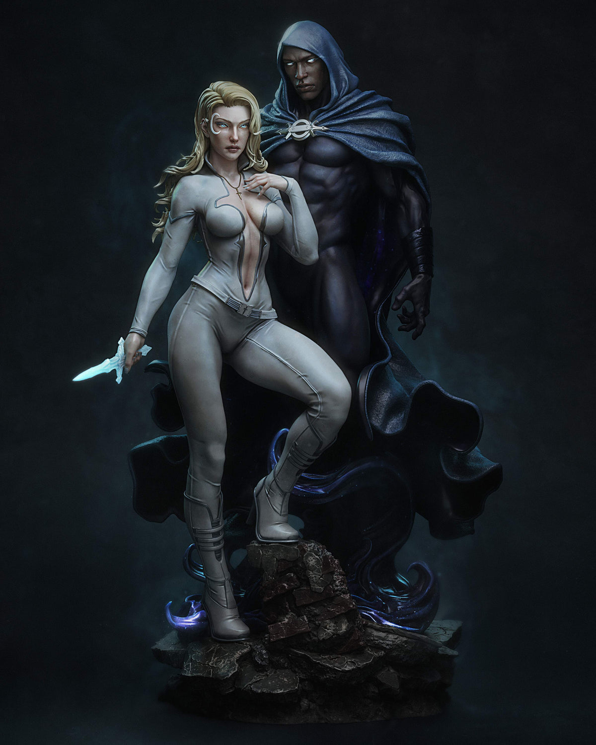 Cloak and Dagger Sculpture (75mm to 500mm) - Unassembled/Unpainted/3D Print