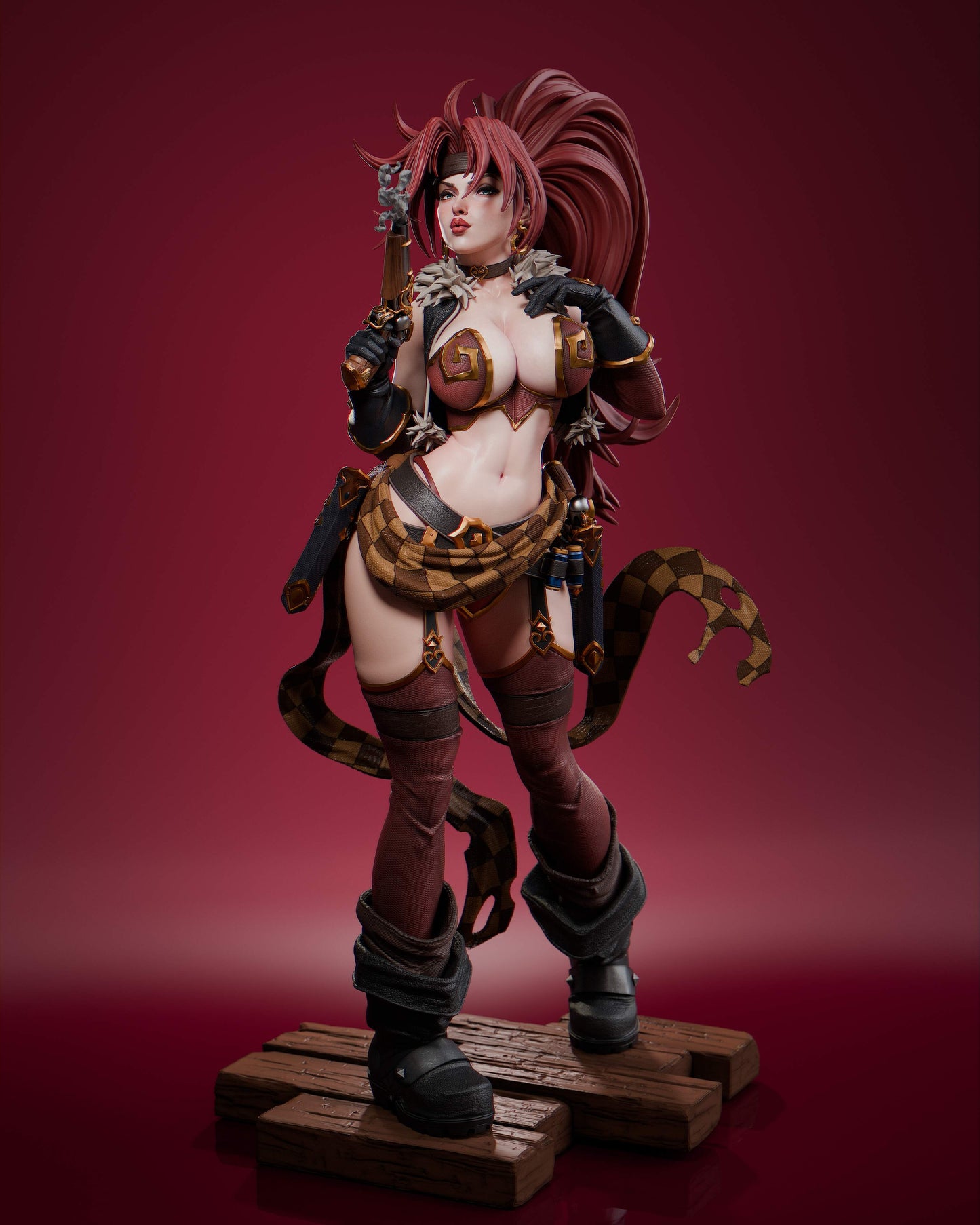 Red Monika Sculpture (75mm to 500mm) - Unassembled/Unpainted/3D Print