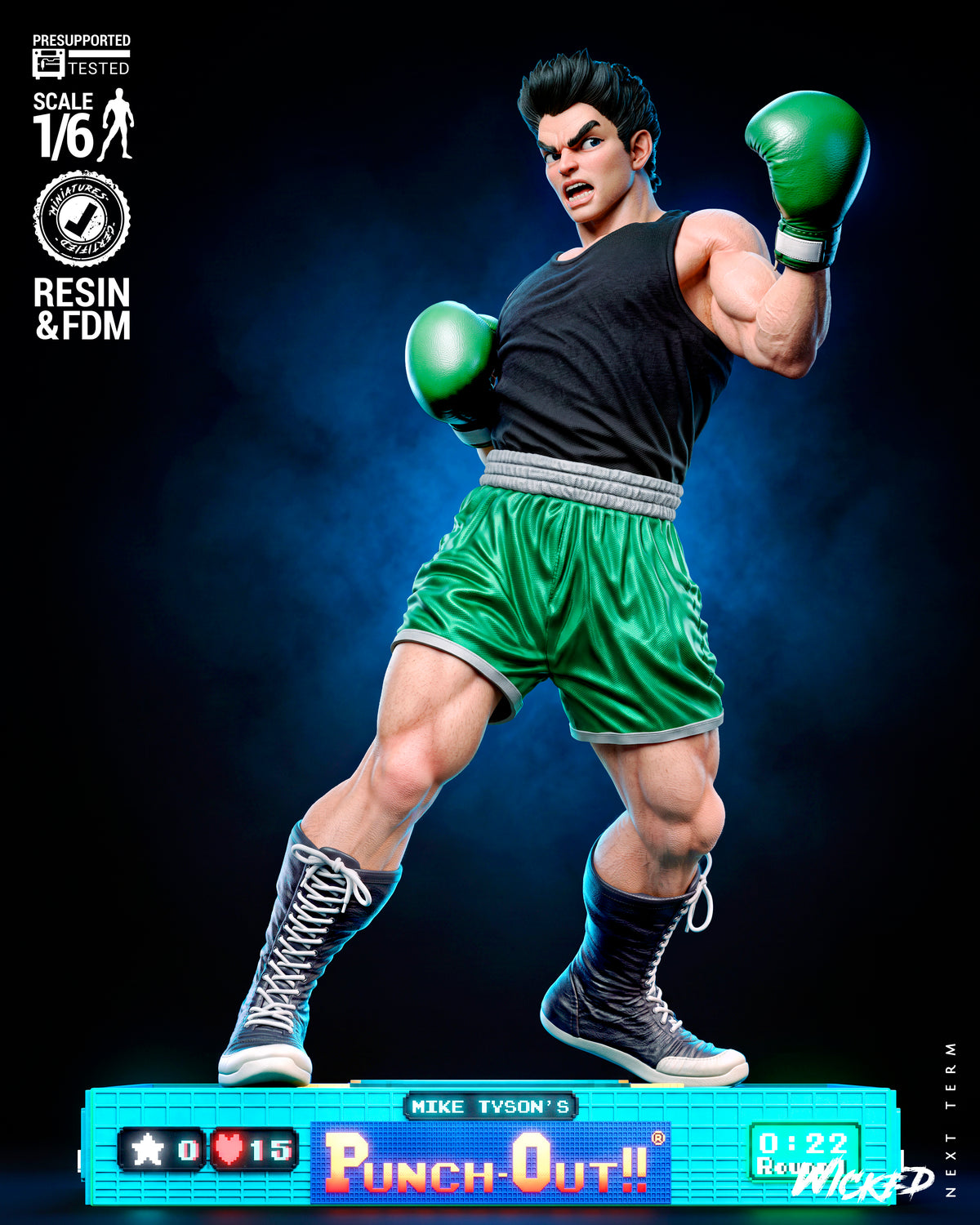 Mike Tyson vs Little Mac Diorama(75mm to 500mm) - Unassembled/Unpainted/3D Print