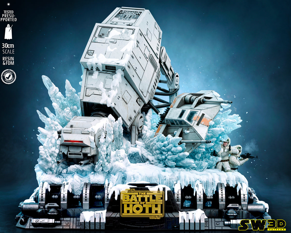 Battle of Hoth Diorama (75mm to 500mm) - Unassembled/Unpainted/3D Print