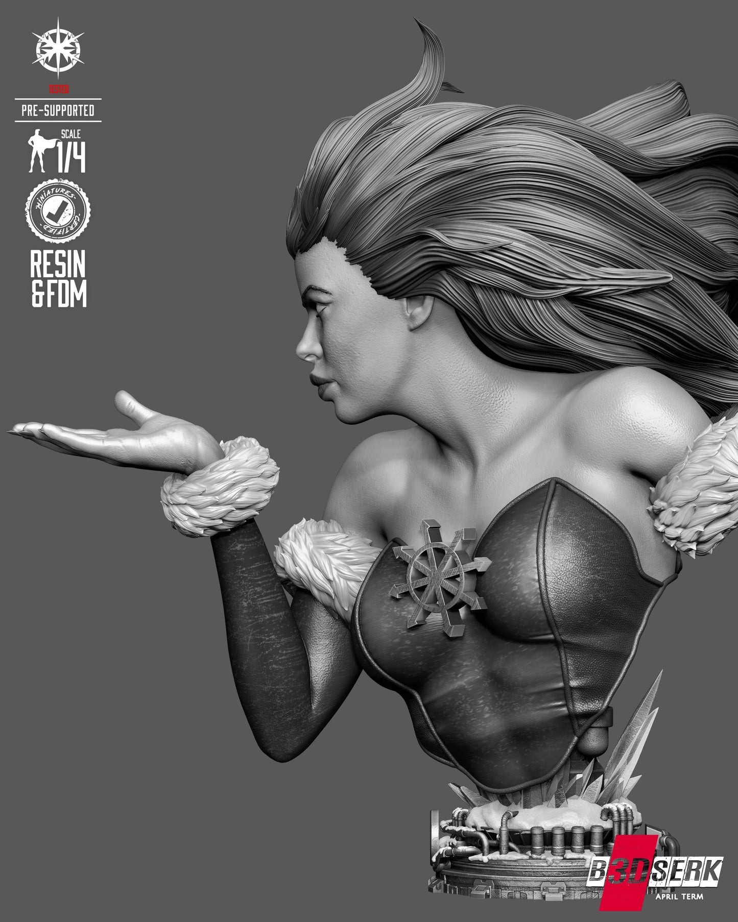 Killer Frost Portrait Bust (75mm to 500mm) - Unassembled/Unpainted/3D Print