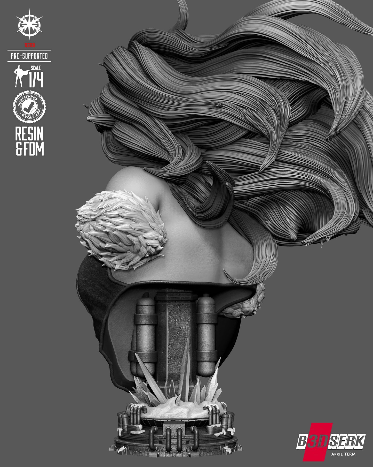 Killer Frost Portrait Bust (75mm to 500mm) - Unassembled/Unpainted/3D Print