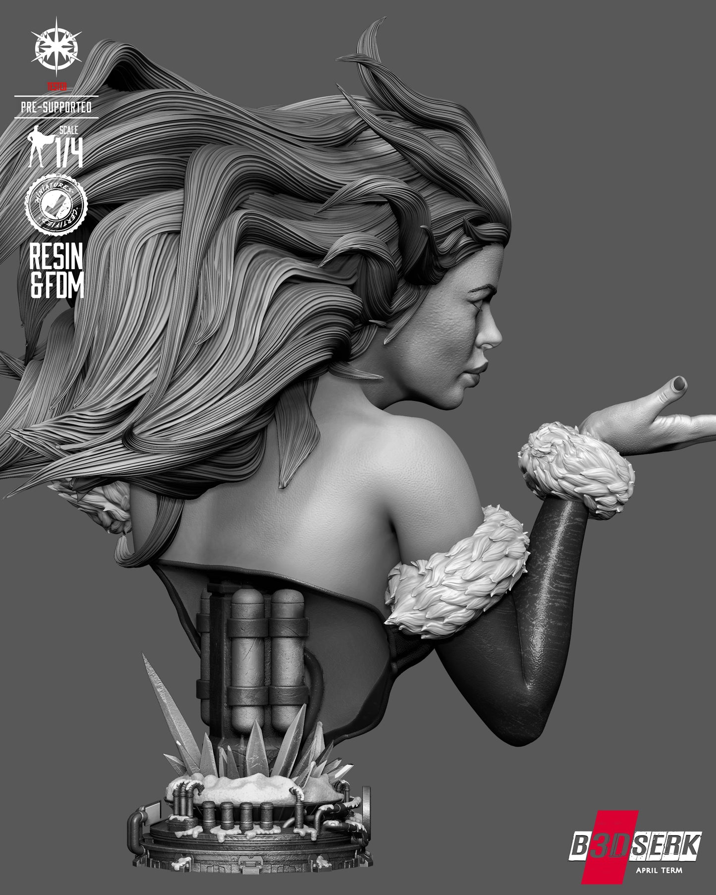 Killer Frost Portrait Bust (75mm to 500mm) - Unassembled/Unpainted/3D Print