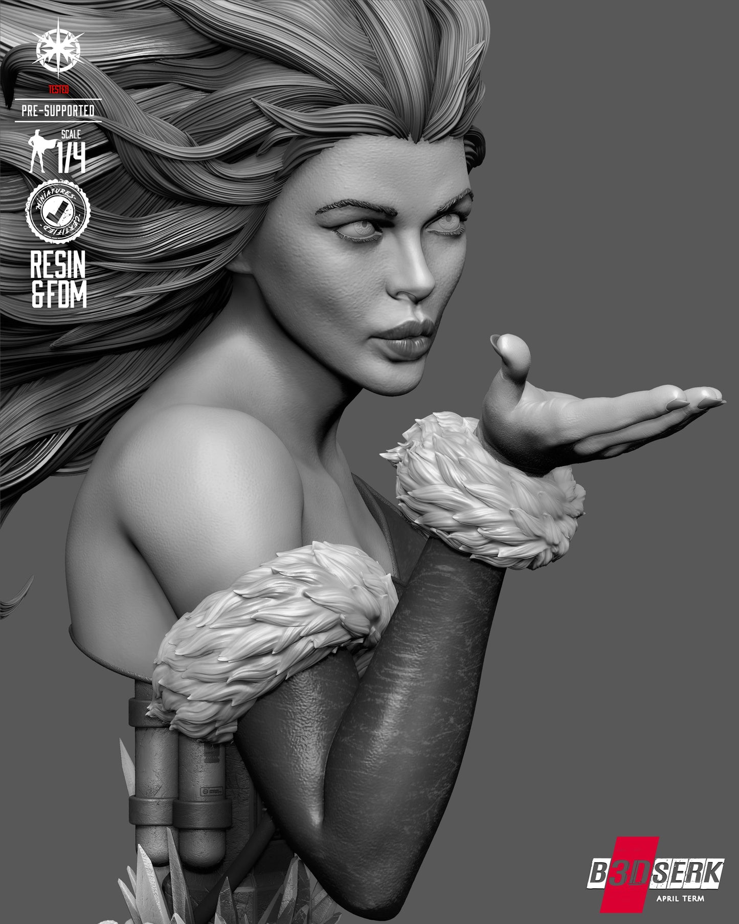Killer Frost Portrait Bust (75mm to 500mm) - Unassembled/Unpainted/3D Print