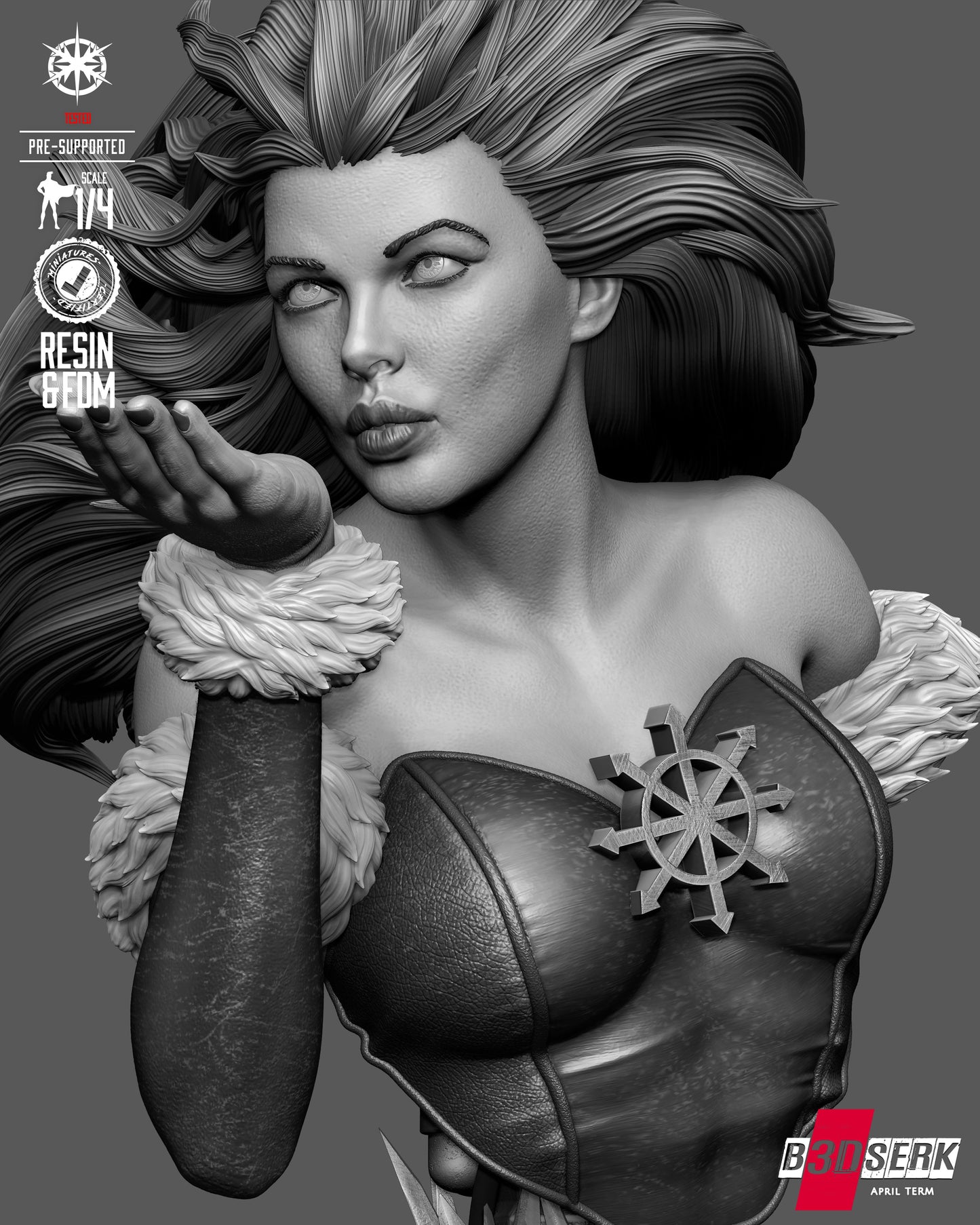 Killer Frost Portrait Bust (75mm to 500mm) - Unassembled/Unpainted/3D Print