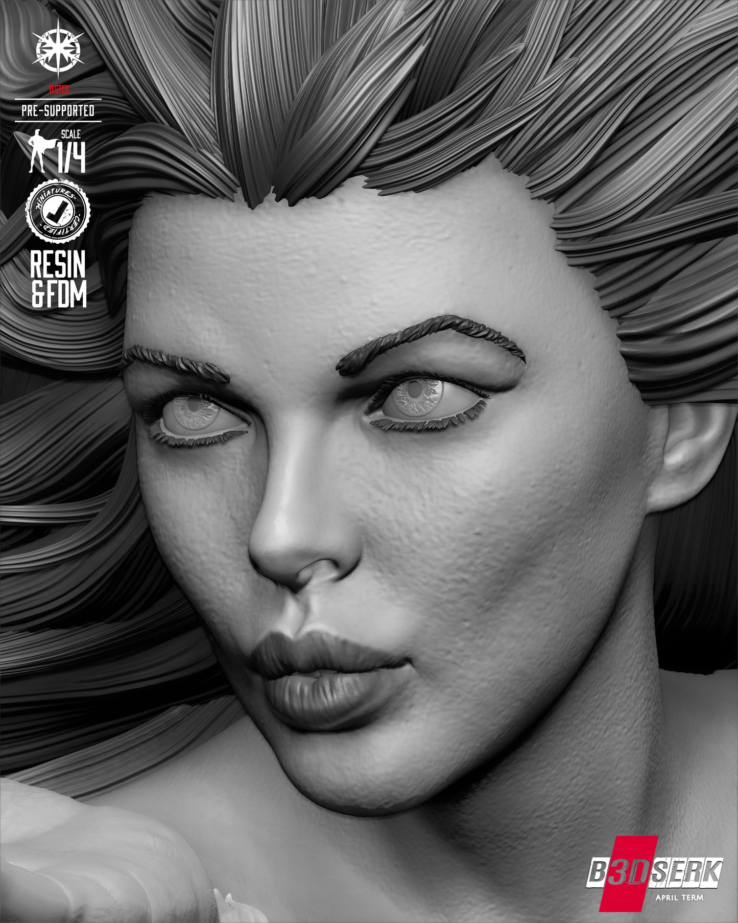 Killer Frost Portrait Bust (75mm to 500mm) - Unassembled/Unpainted/3D Print