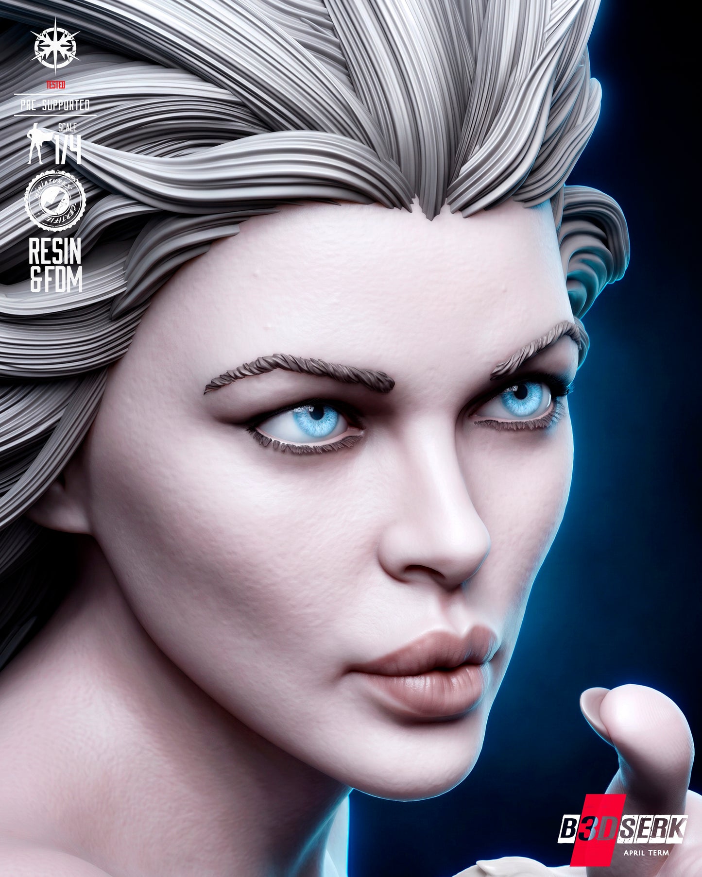 Killer Frost Portrait Bust (75mm to 500mm) - Unassembled/Unpainted/3D Print
