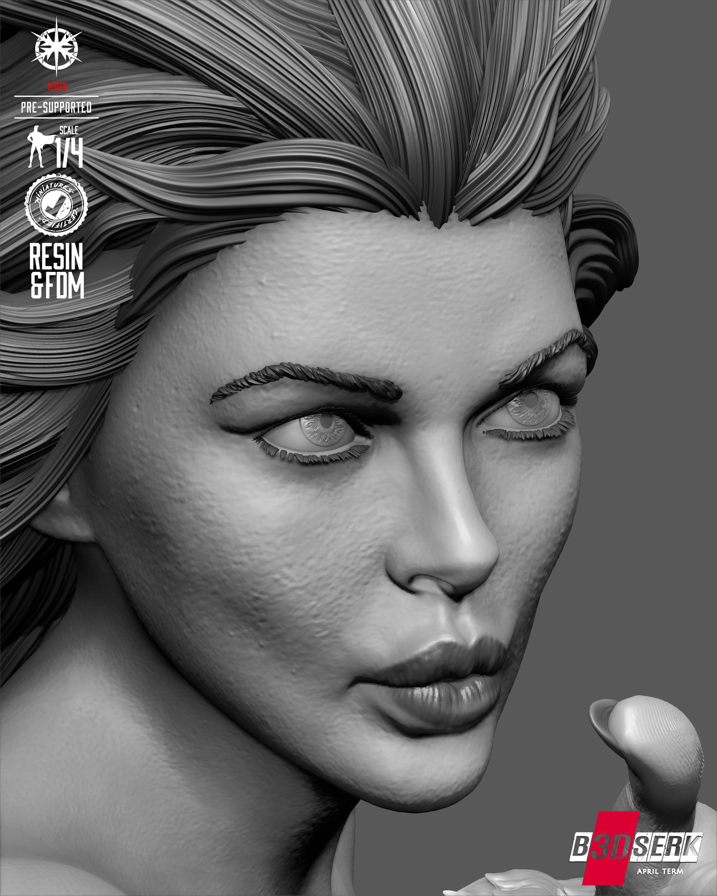 Killer Frost Portrait Bust (75mm to 500mm) - Unassembled/Unpainted/3D Print