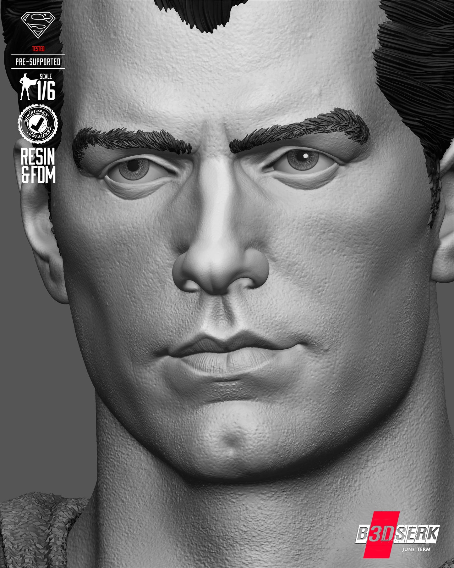Superman Sculpture (75mm to 500mm) - Unassembled/Unpainted/3D Print