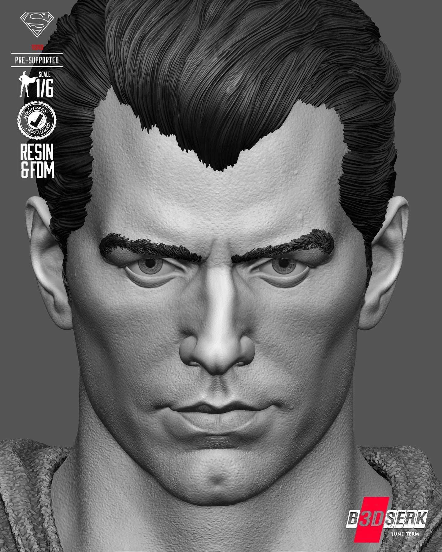 Superman Sculpture (75mm to 500mm) - Unassembled/Unpainted/3D Print
