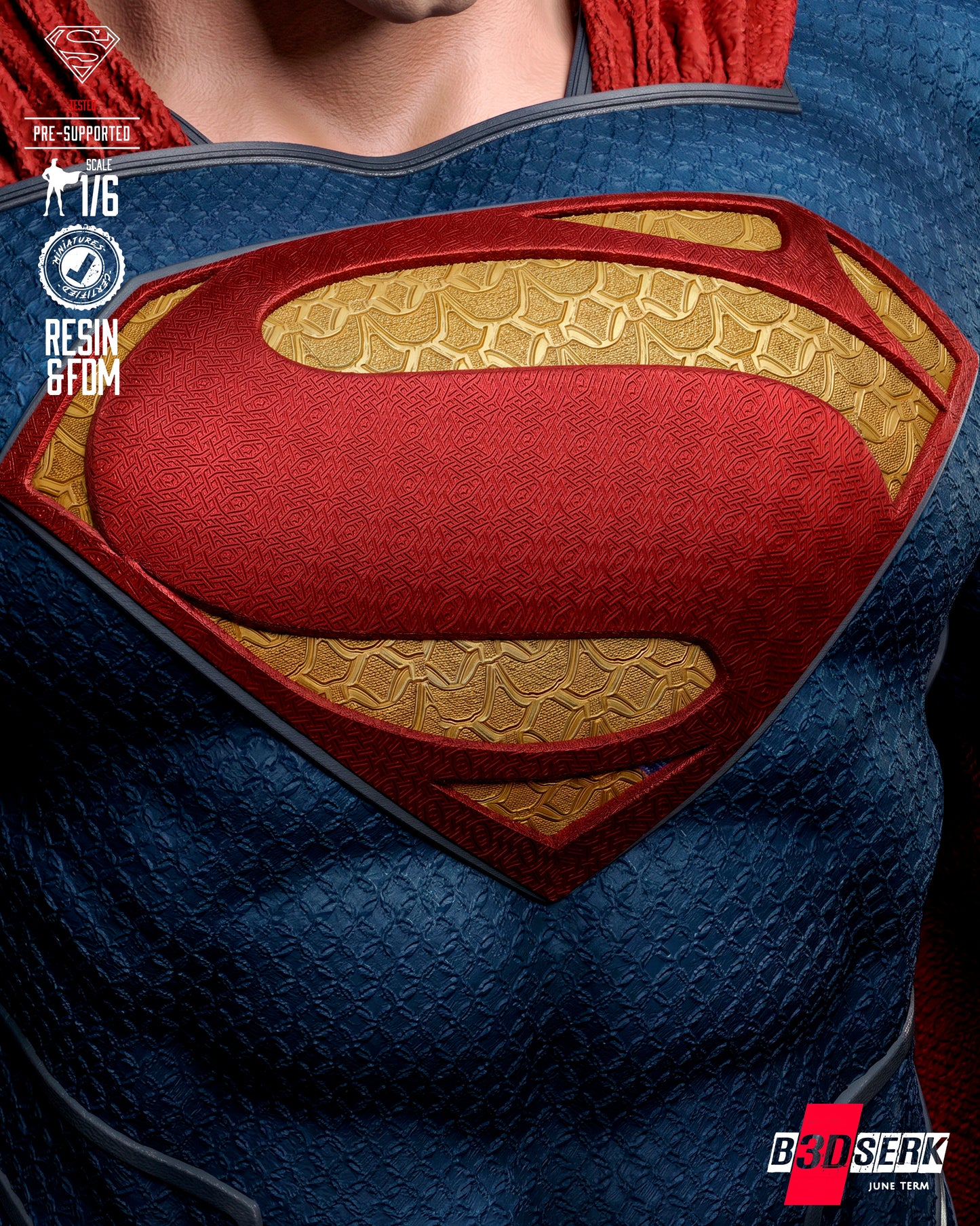 Superman Sculpture (75mm to 500mm) - Unassembled/Unpainted/3D Print
