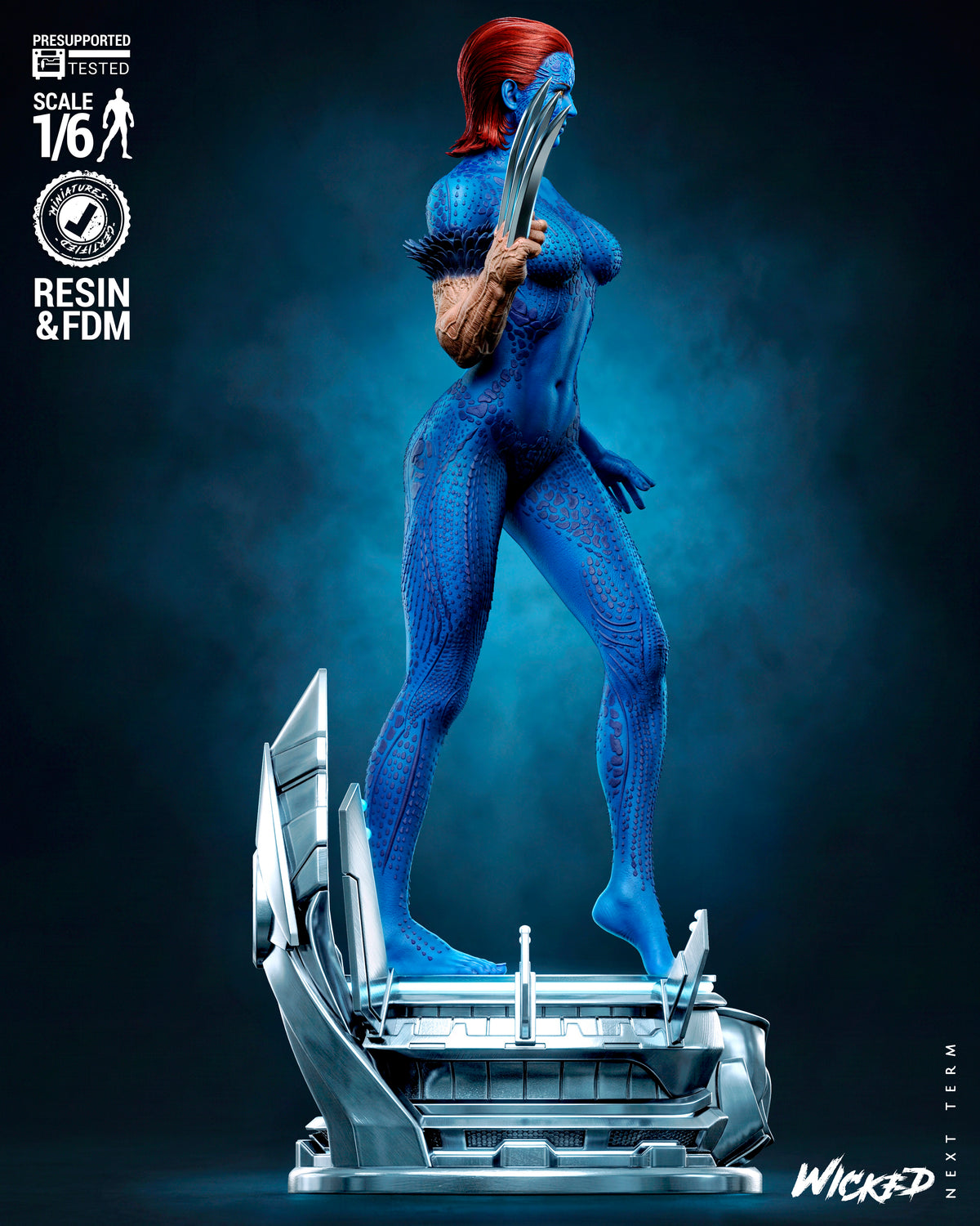 Mystique Sculpture (75mm to 500mm) - Unassembled/Unpainted/3D Print