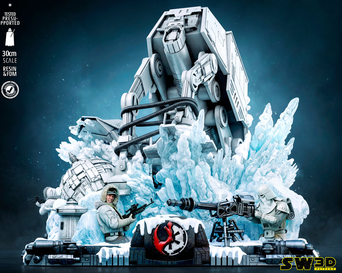 Battle of Hoth Diorama (75mm to 500mm) - Unassembled/Unpainted/3D Print