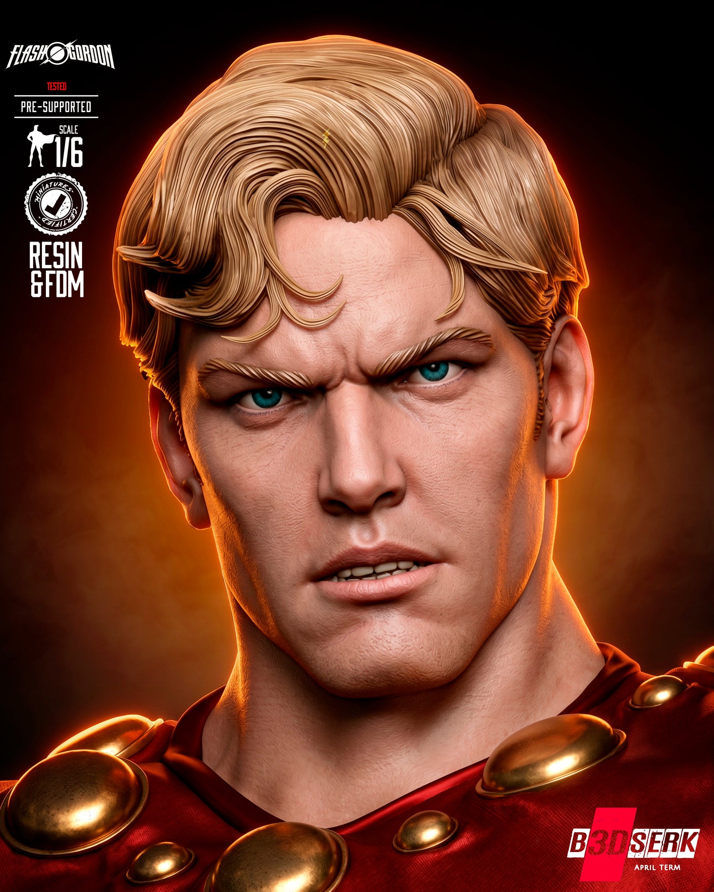 Flash Gordon Sculpture (75mm to 500mm) - Unassembled/Unpainted/3D Print