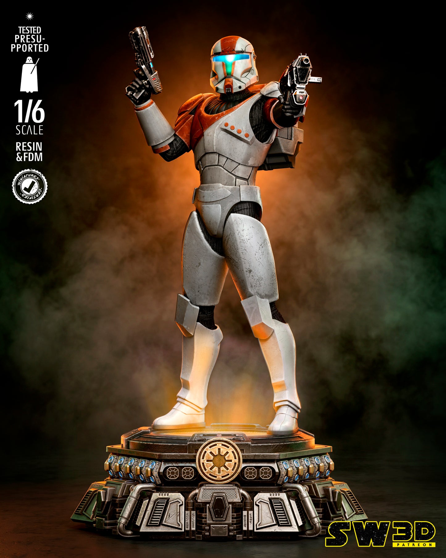 Clone Commando Boss Sculpture (75mm to 500mm) - Unassembled/Unpainted/3D Print