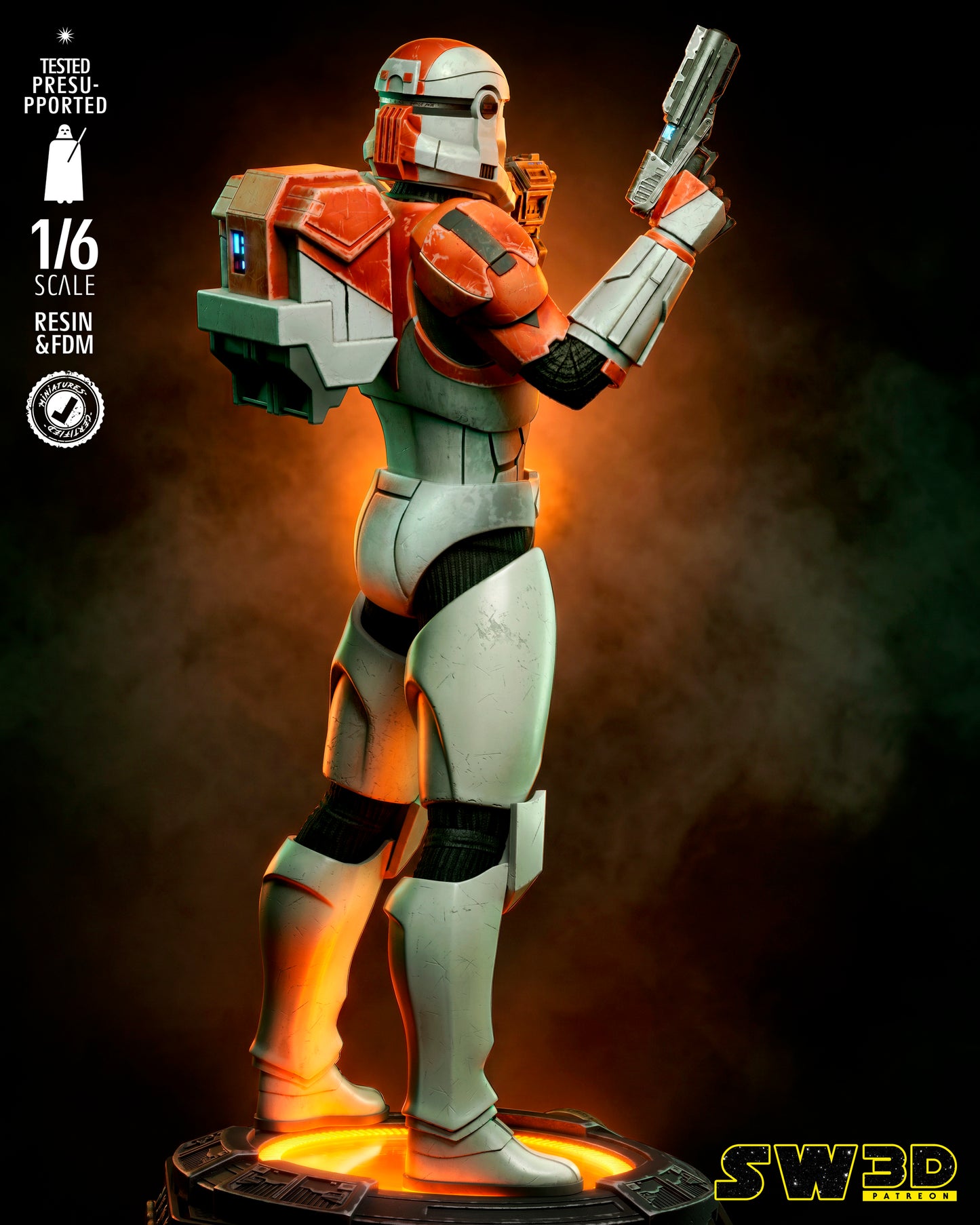 Clone Commando Boss Sculpture (75mm to 500mm) - Unassembled/Unpainted/3D Print