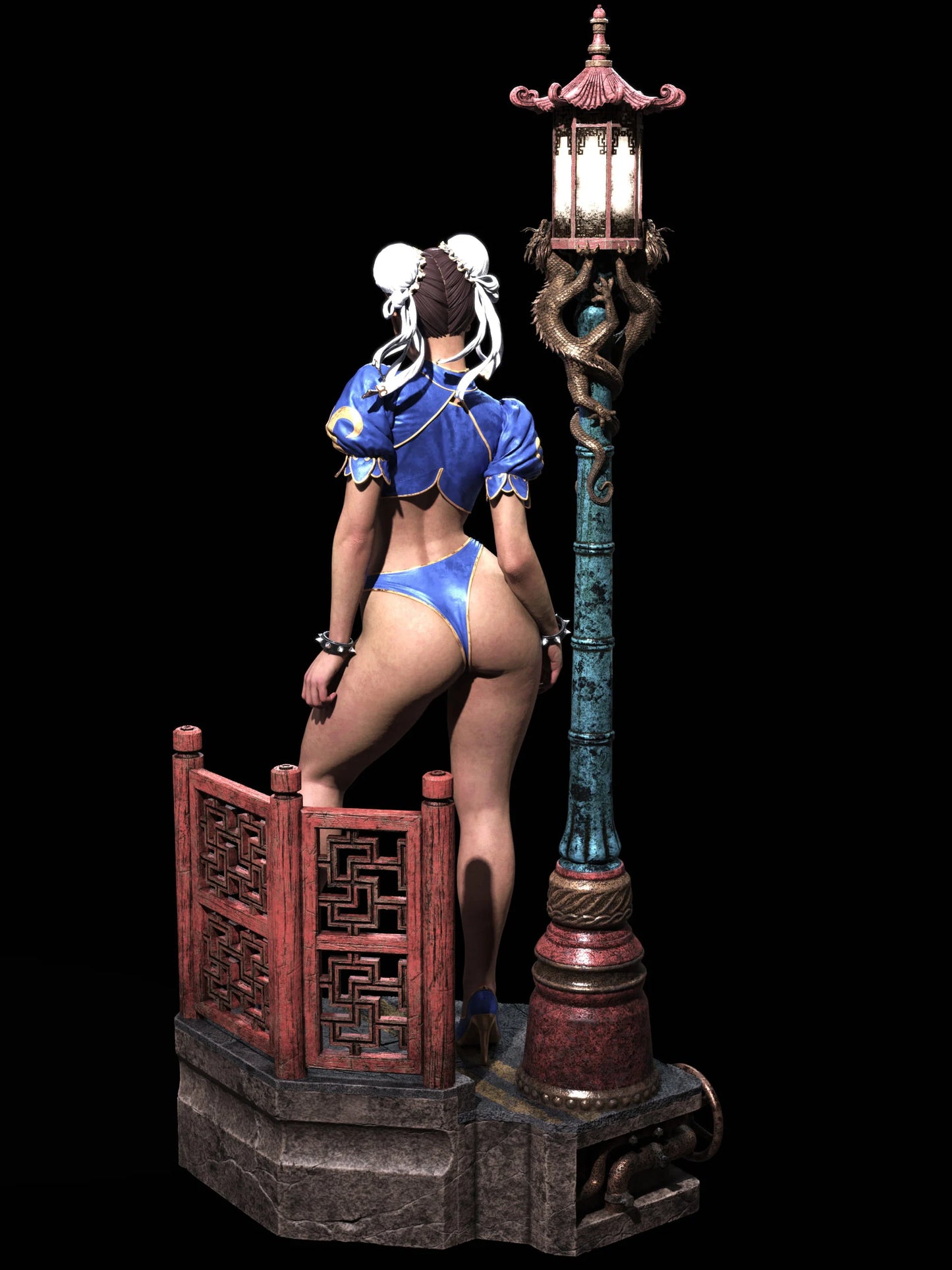 Chun Li Sculpture (75mm to 500mm) - Unassembled/Unpainted/3D Print