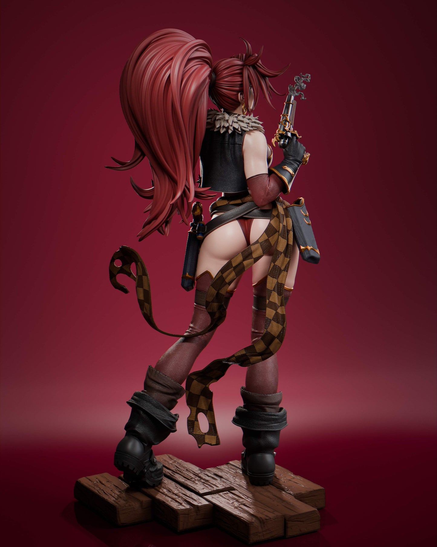Red Monika Sculpture (75mm to 500mm) - Unassembled/Unpainted/3D Print