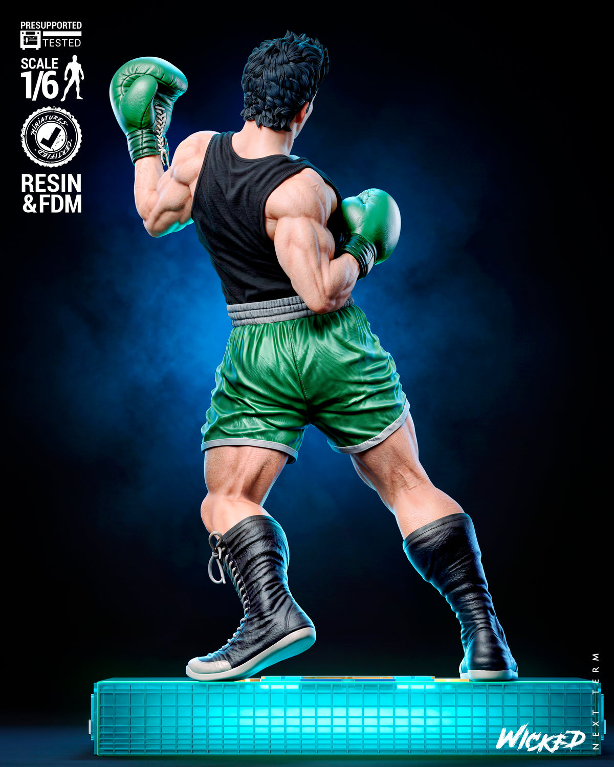 Mike Tyson vs Little Mac Diorama(75mm to 500mm) - Unassembled/Unpainted/3D Print