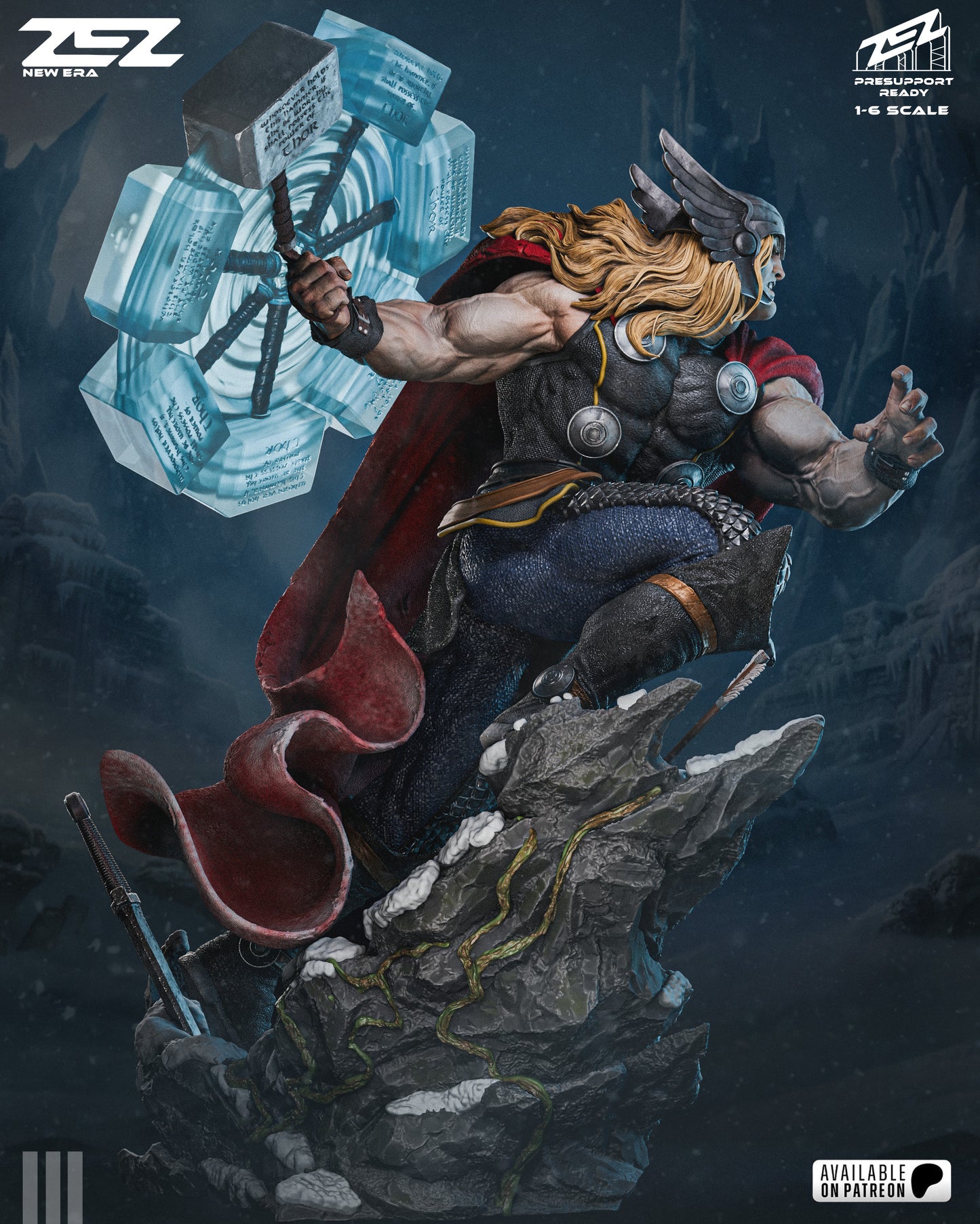 Thor Sculpture (75mm to 500mm) - Unassembled/Unpainted/3D Print