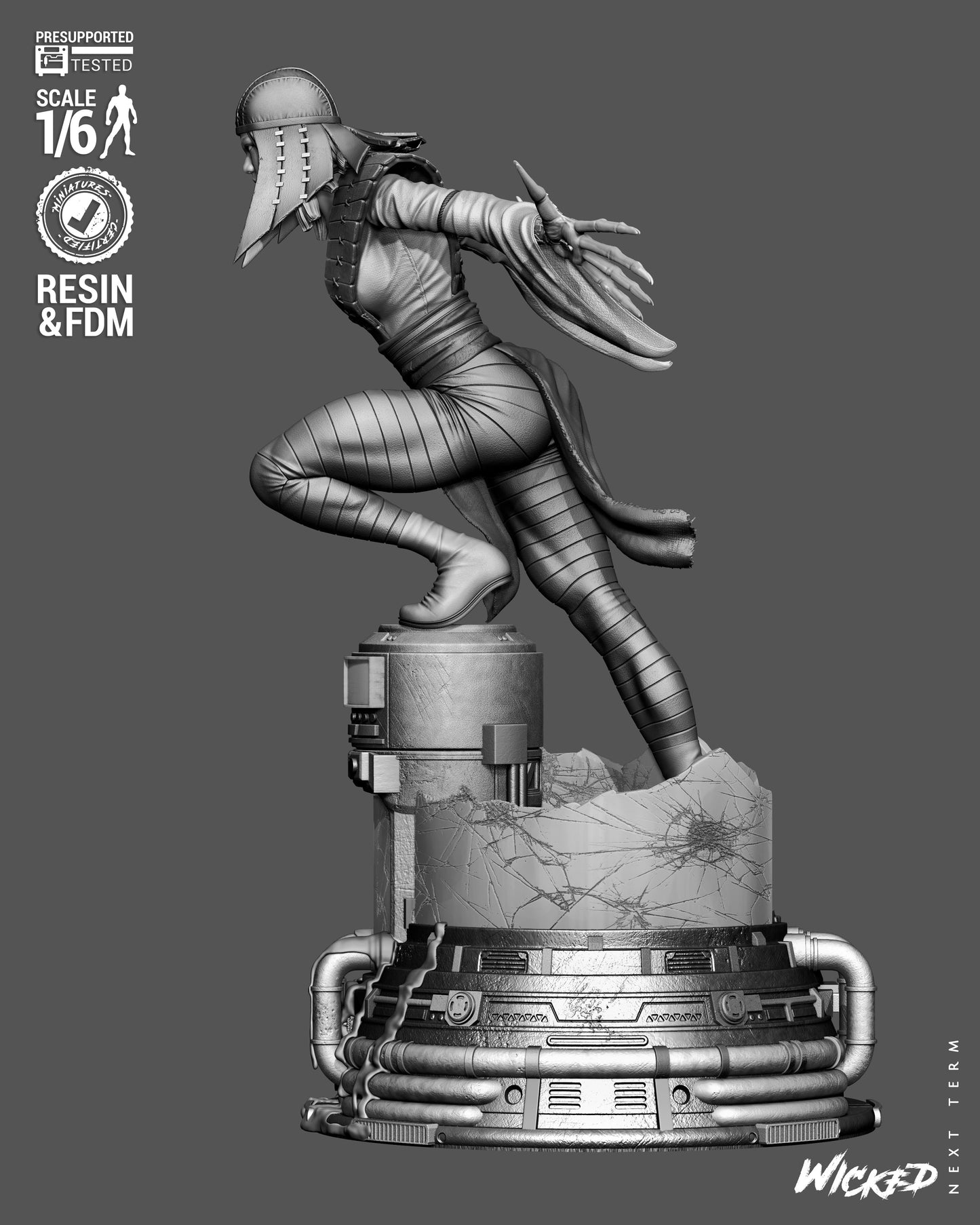Lady Deathstrike Sculpture(75mm to 500mm) - Unassembled/Unpainted/3D Print