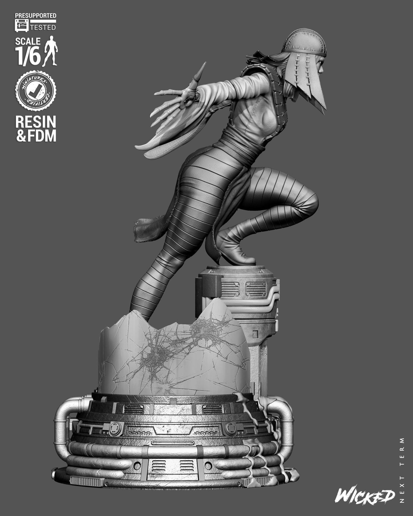 Lady Deathstrike Sculpture(75mm to 500mm) - Unassembled/Unpainted/3D Print