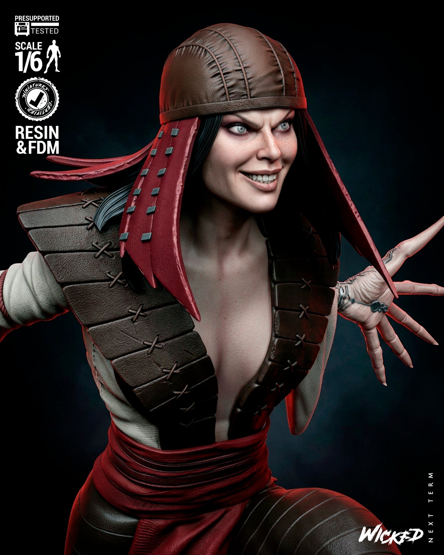 Lady Deathstrike Sculpture(75mm to 500mm) - Unassembled/Unpainted/3D Print