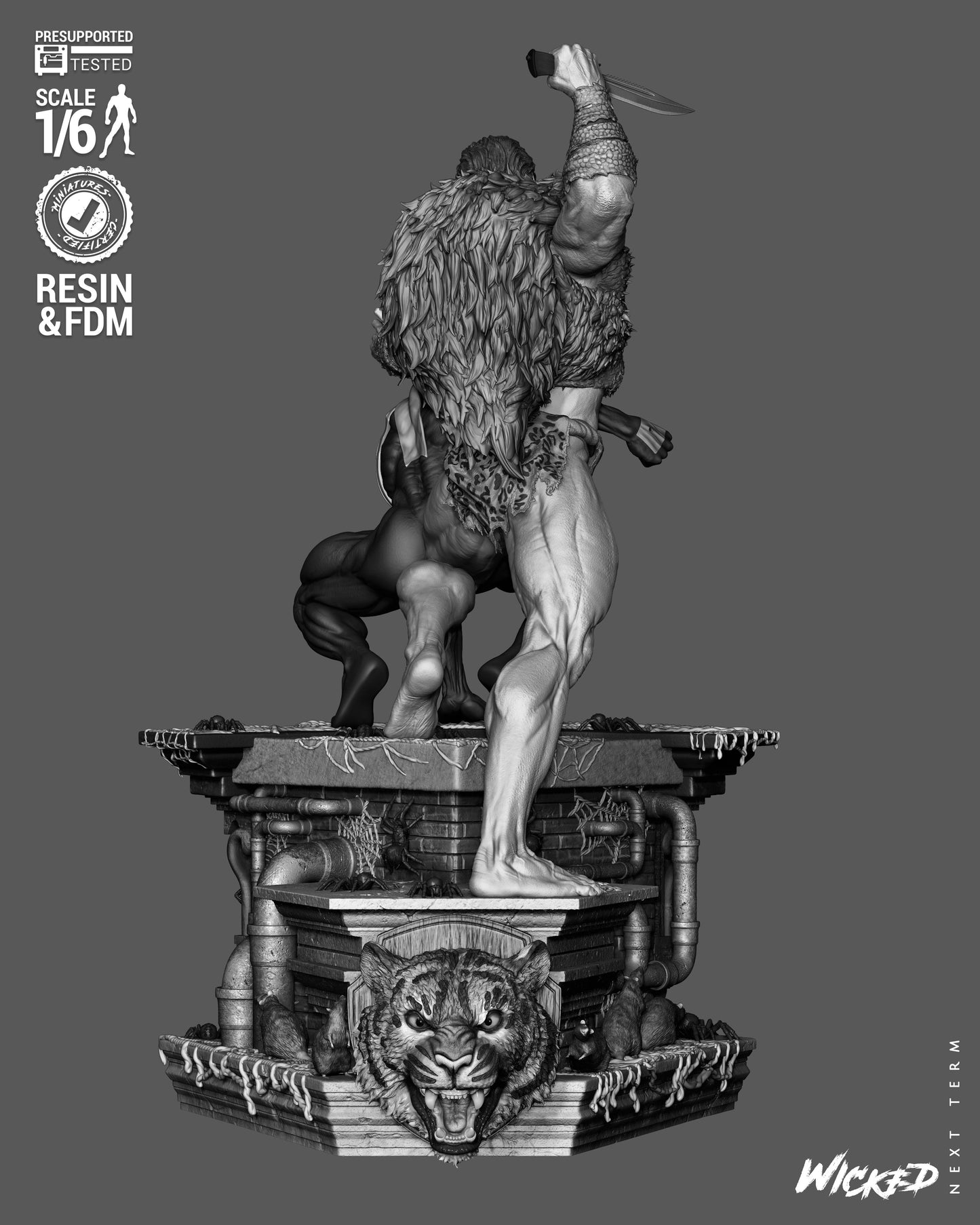 Kraven’s Last Hunt Diorama Sculpture (75mm to 500mm) - Unassembled/Unpainted/3D Print