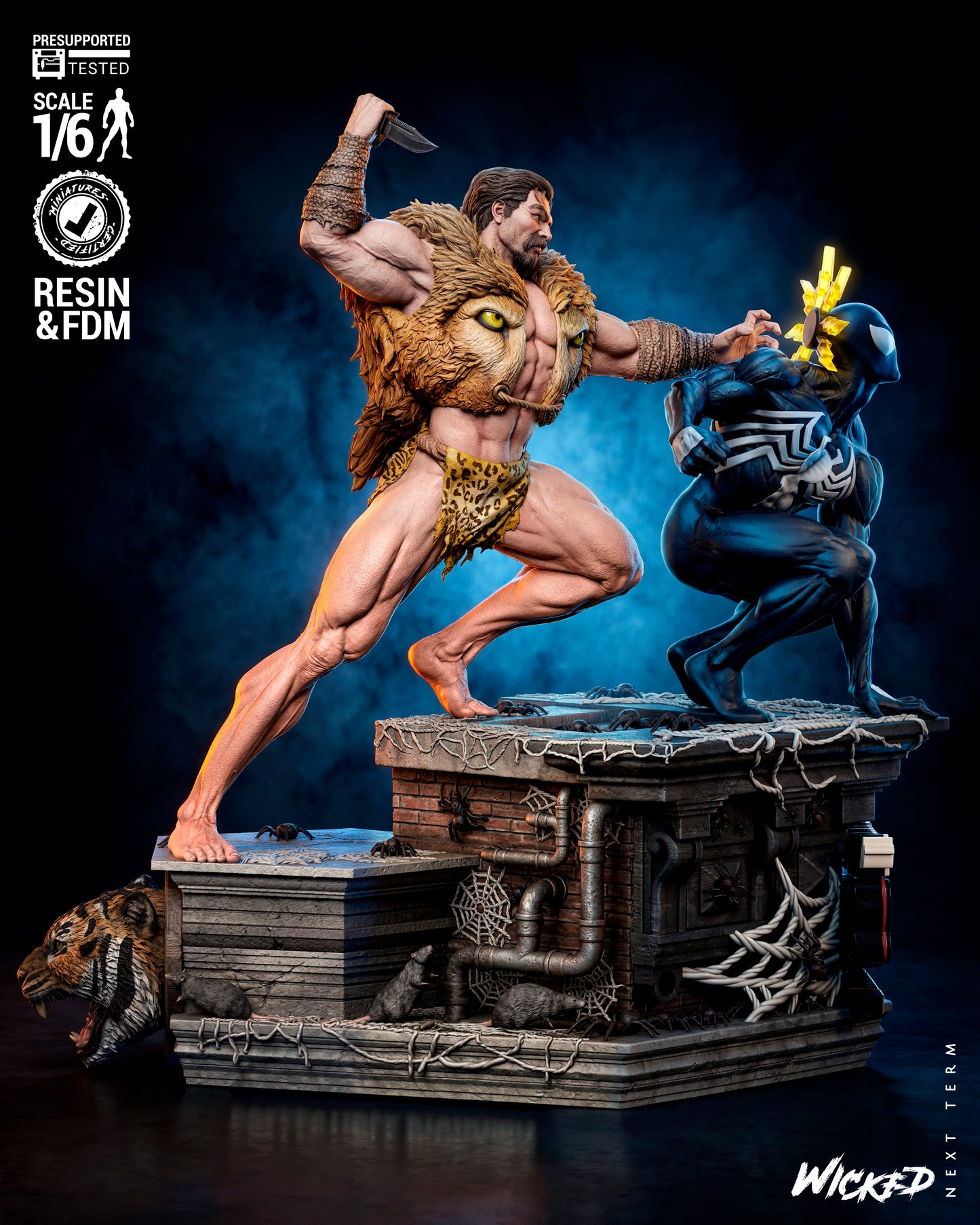 Kraven’s Last Hunt Diorama Sculpture (75mm to 500mm) - Unassembled/Unpainted/3D Print
