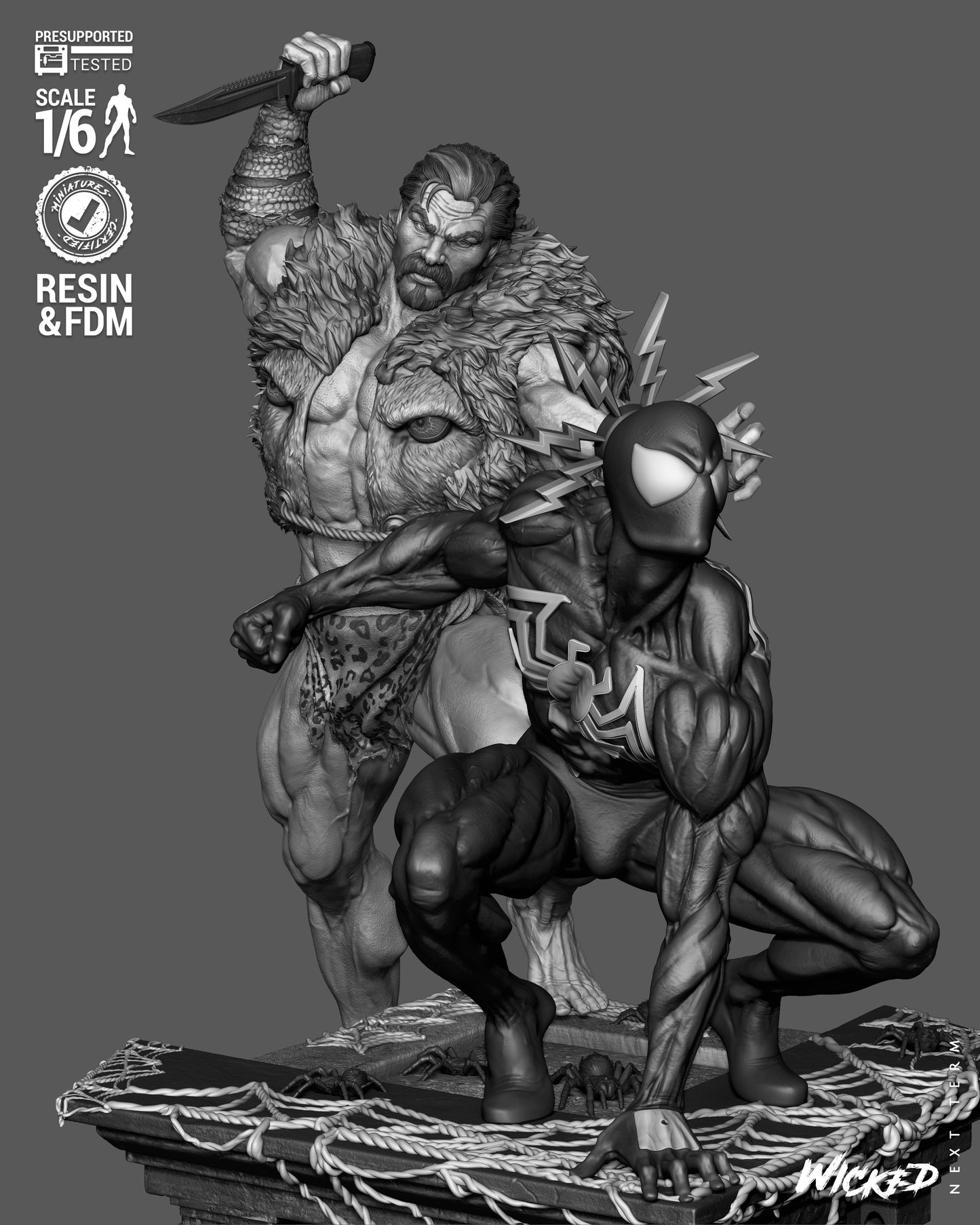 Kraven’s Last Hunt Diorama Sculpture (75mm to 500mm) - Unassembled/Unpainted/3D Print