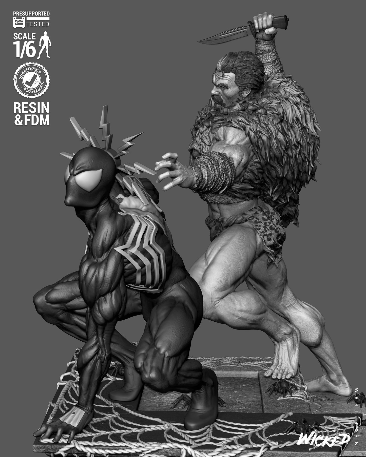 Kraven’s Last Hunt Diorama Sculpture (75mm to 500mm) - Unassembled/Unpainted/3D Print