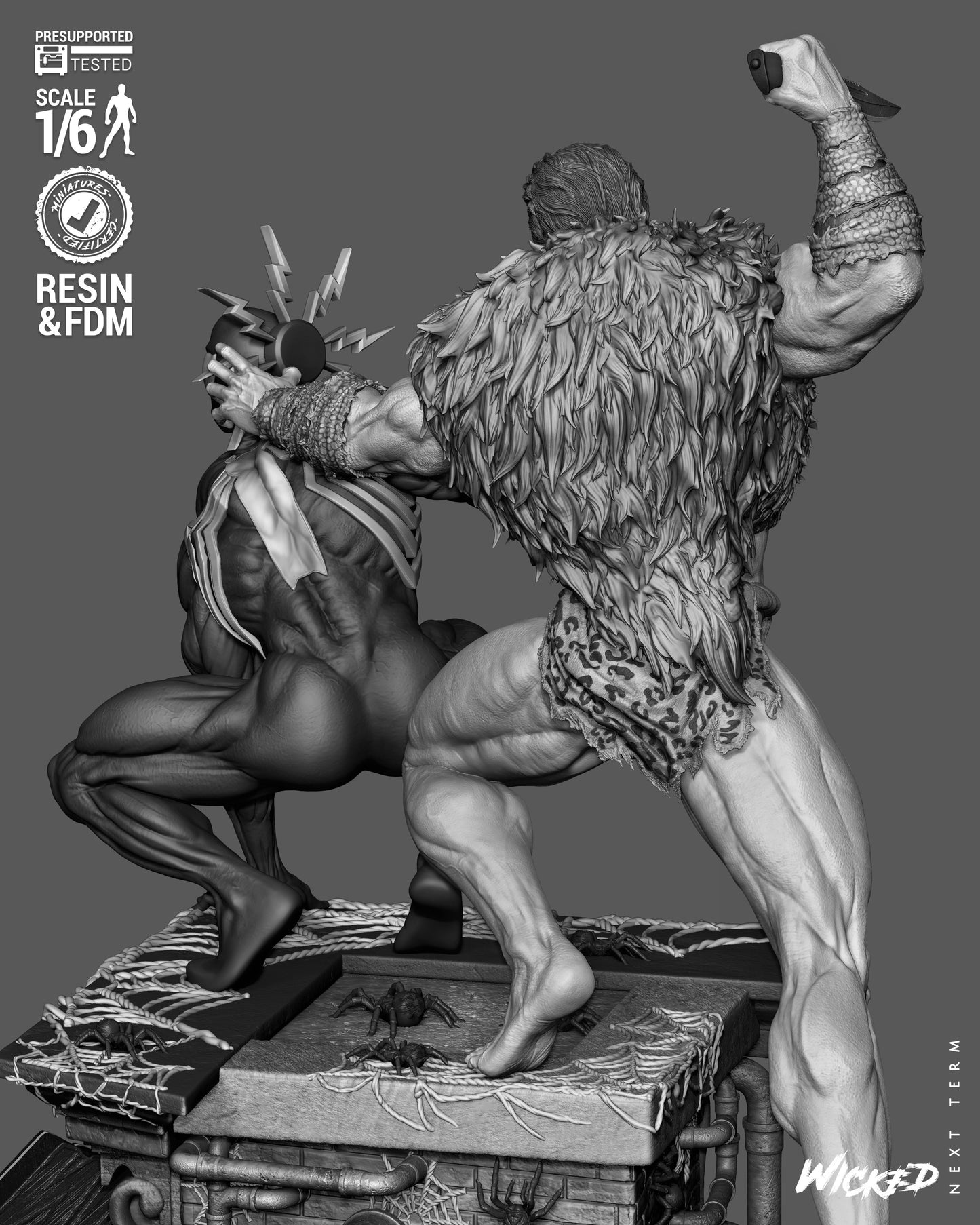 Kraven’s Last Hunt Diorama Sculpture (75mm to 500mm) - Unassembled/Unpainted/3D Print