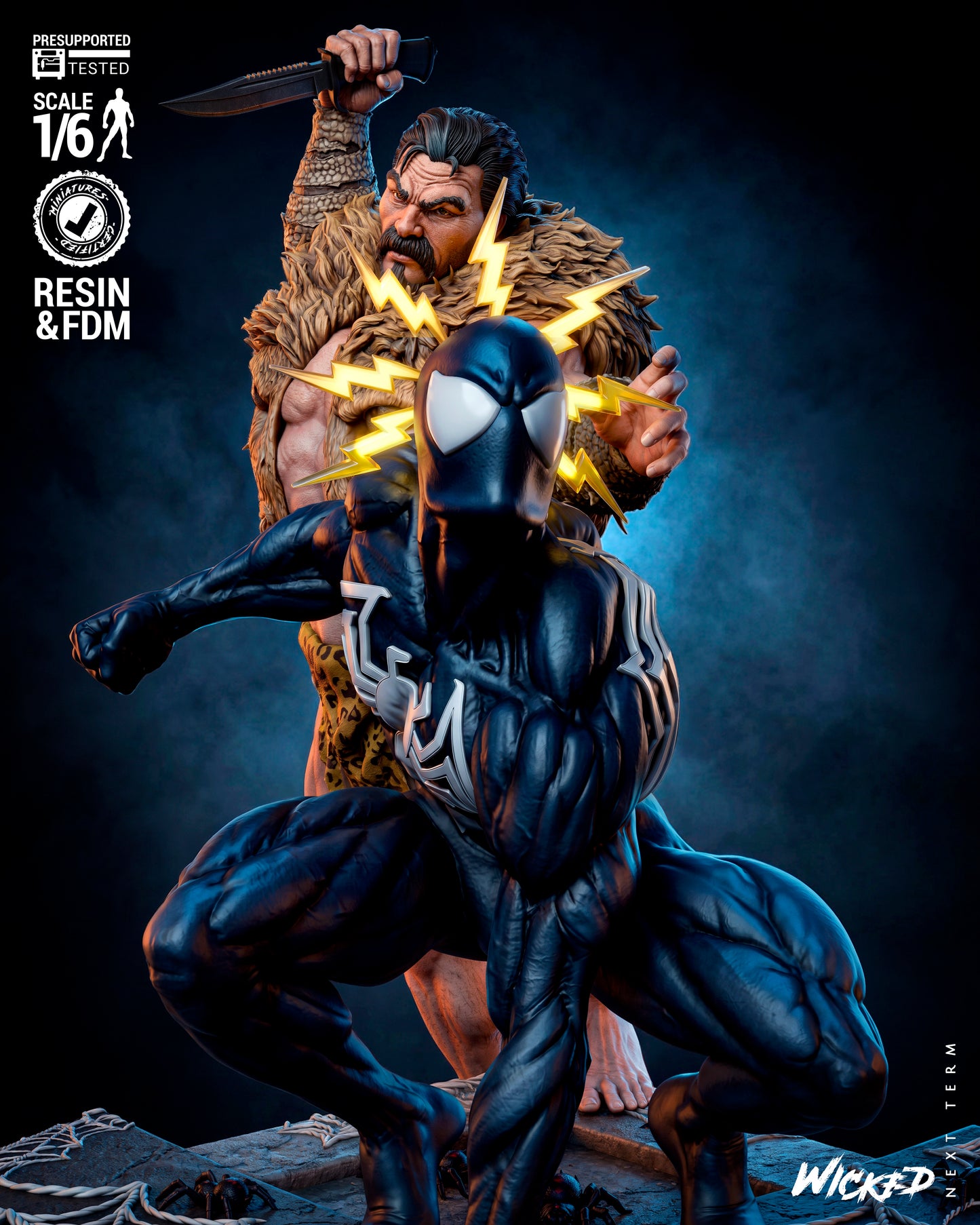 Kraven’s Last Hunt Diorama Sculpture (75mm to 500mm) - Unassembled/Unpainted/3D Print