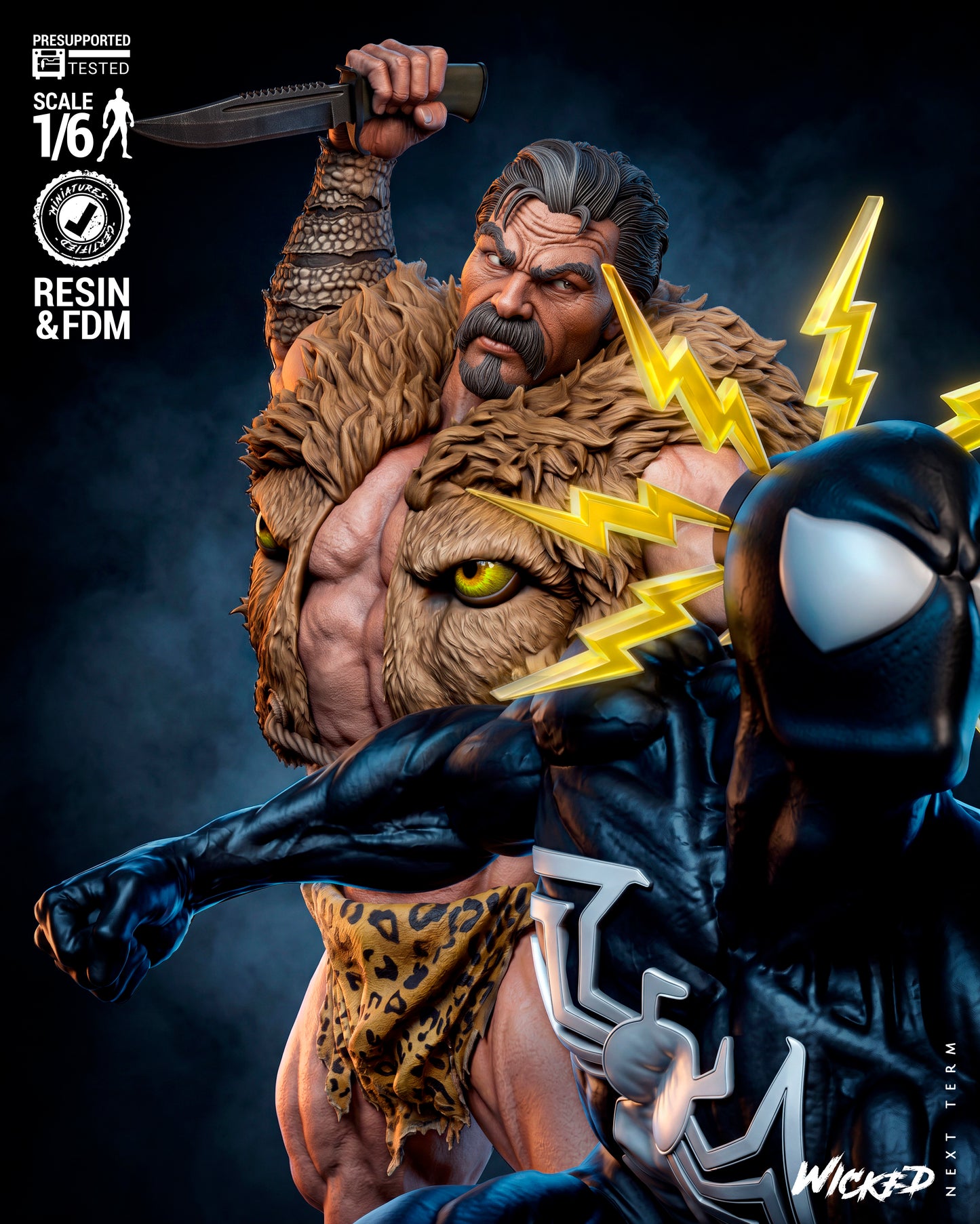Kraven’s Last Hunt Diorama Sculpture (75mm to 500mm) - Unassembled/Unpainted/3D Print