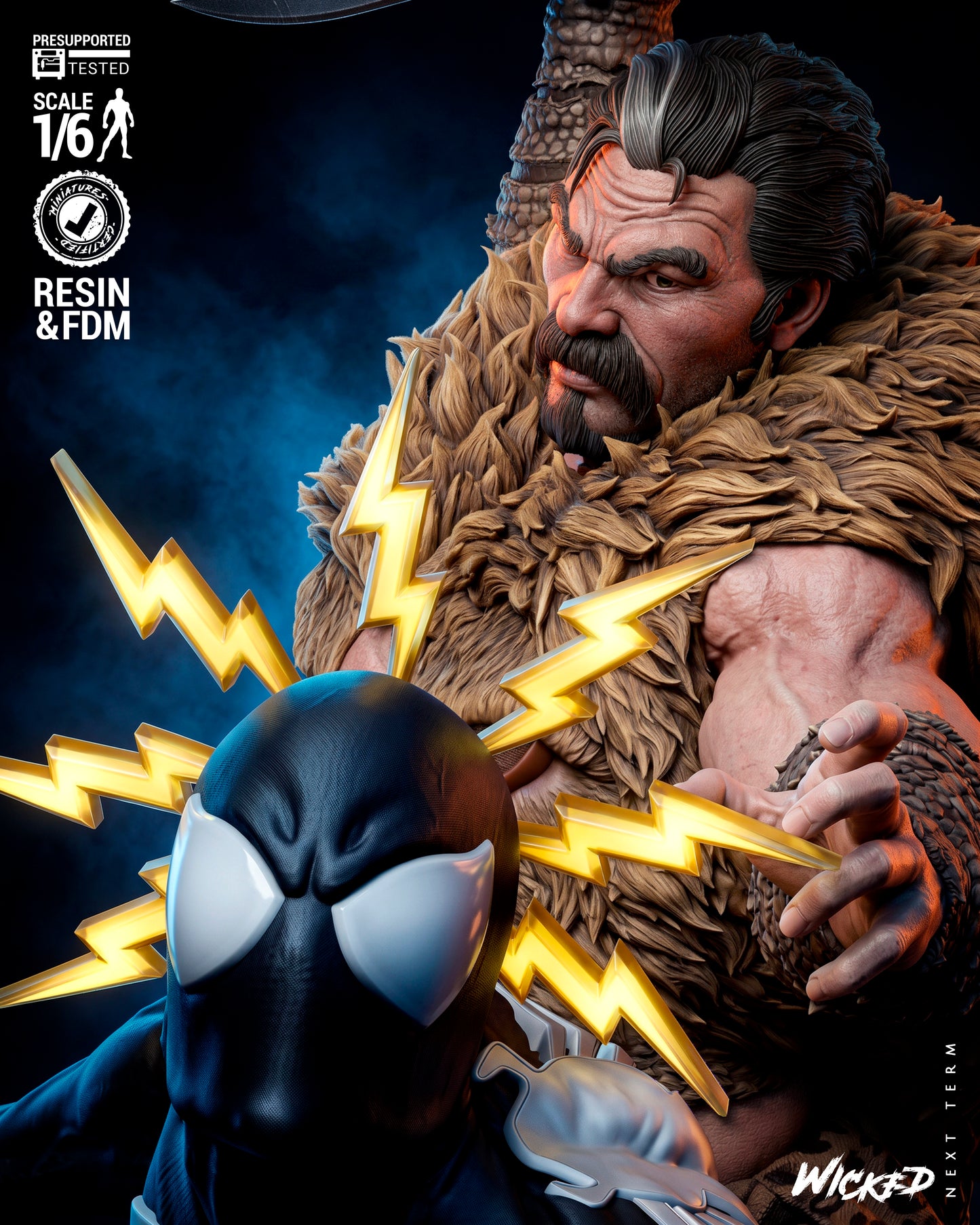 Kraven’s Last Hunt Diorama Sculpture (75mm to 500mm) - Unassembled/Unpainted/3D Print