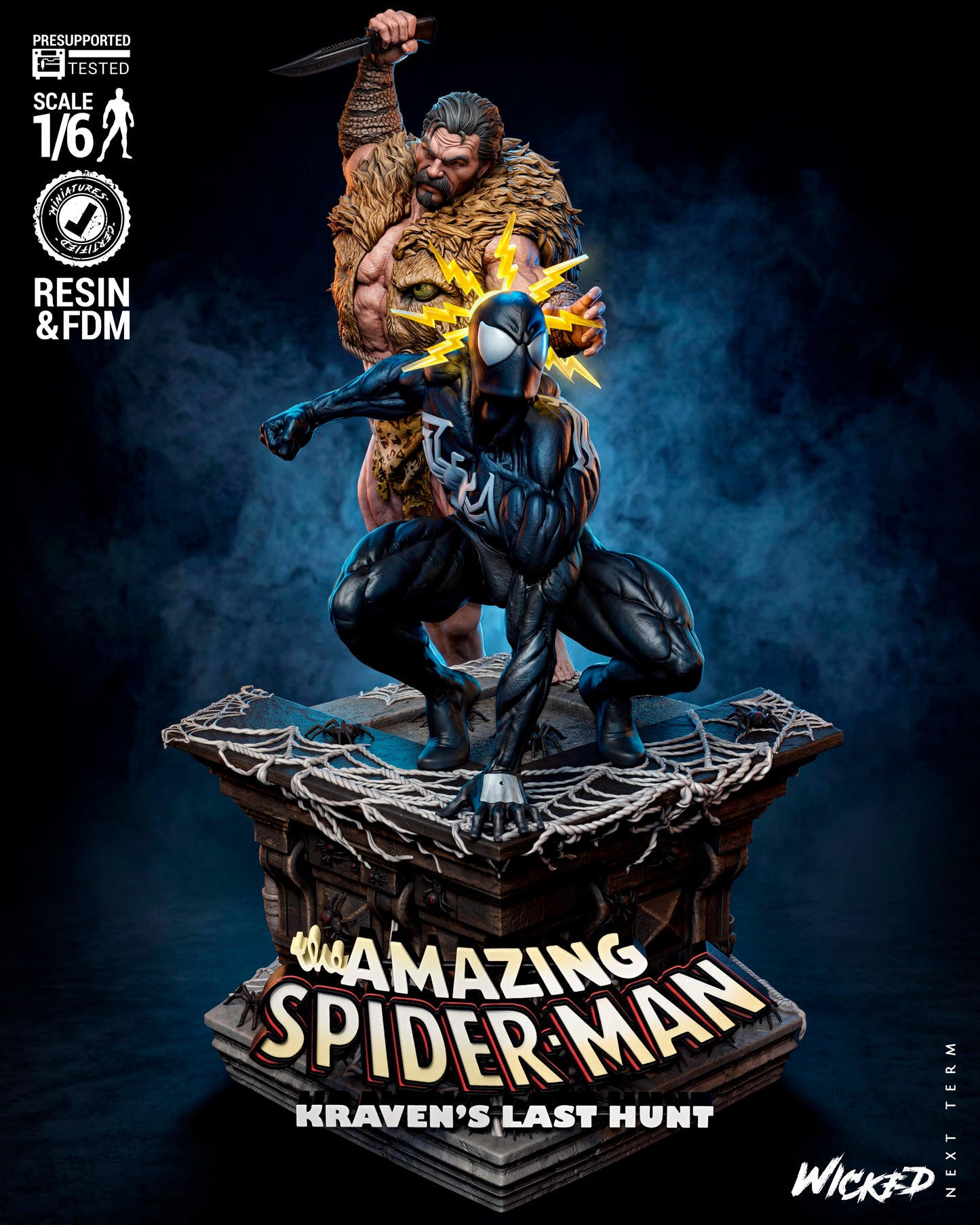 Kraven’s Last Hunt Diorama Sculpture (75mm to 500mm) - Unassembled/Unpainted/3D Print